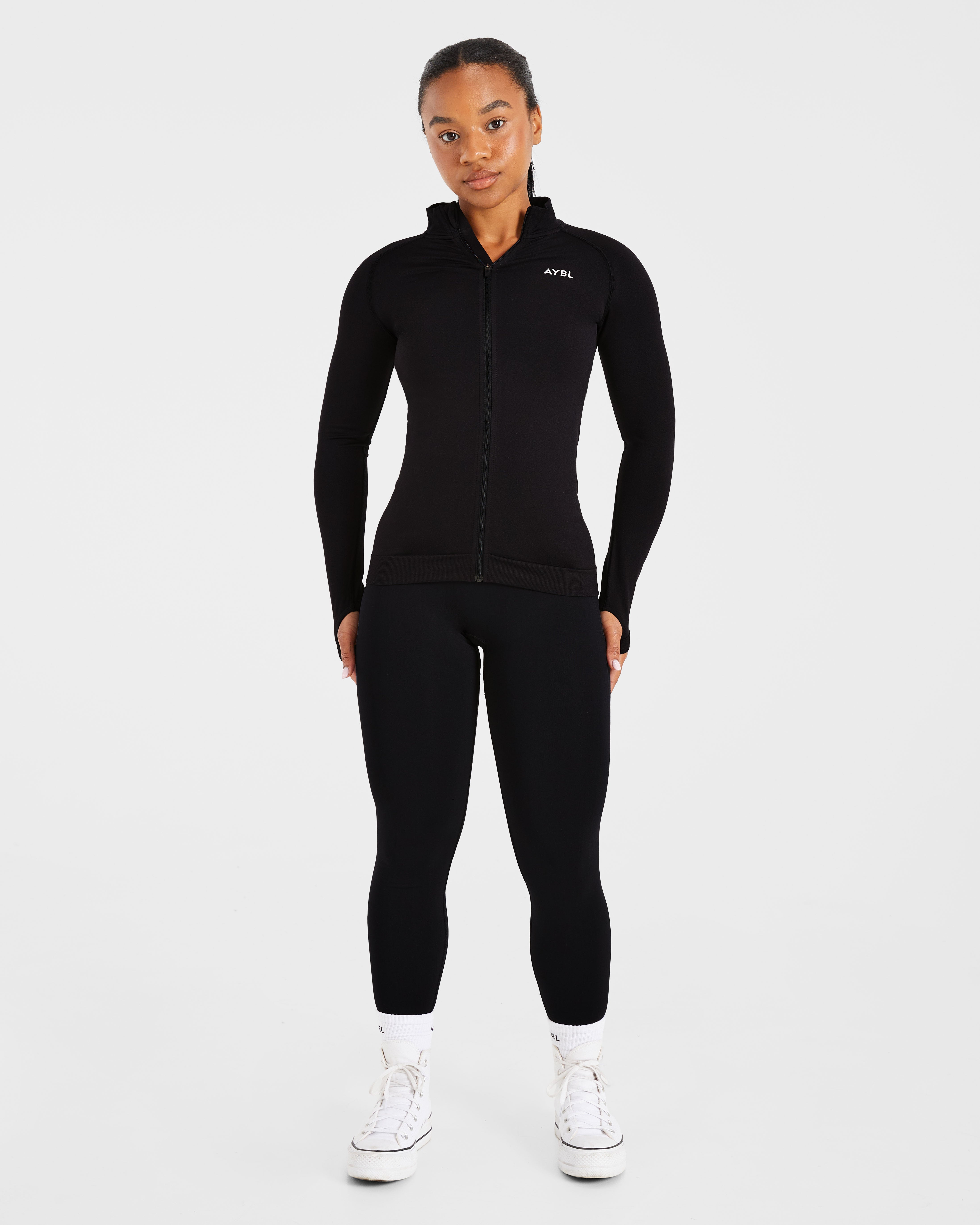 Essential Seamless Zip Jacket - Zwart