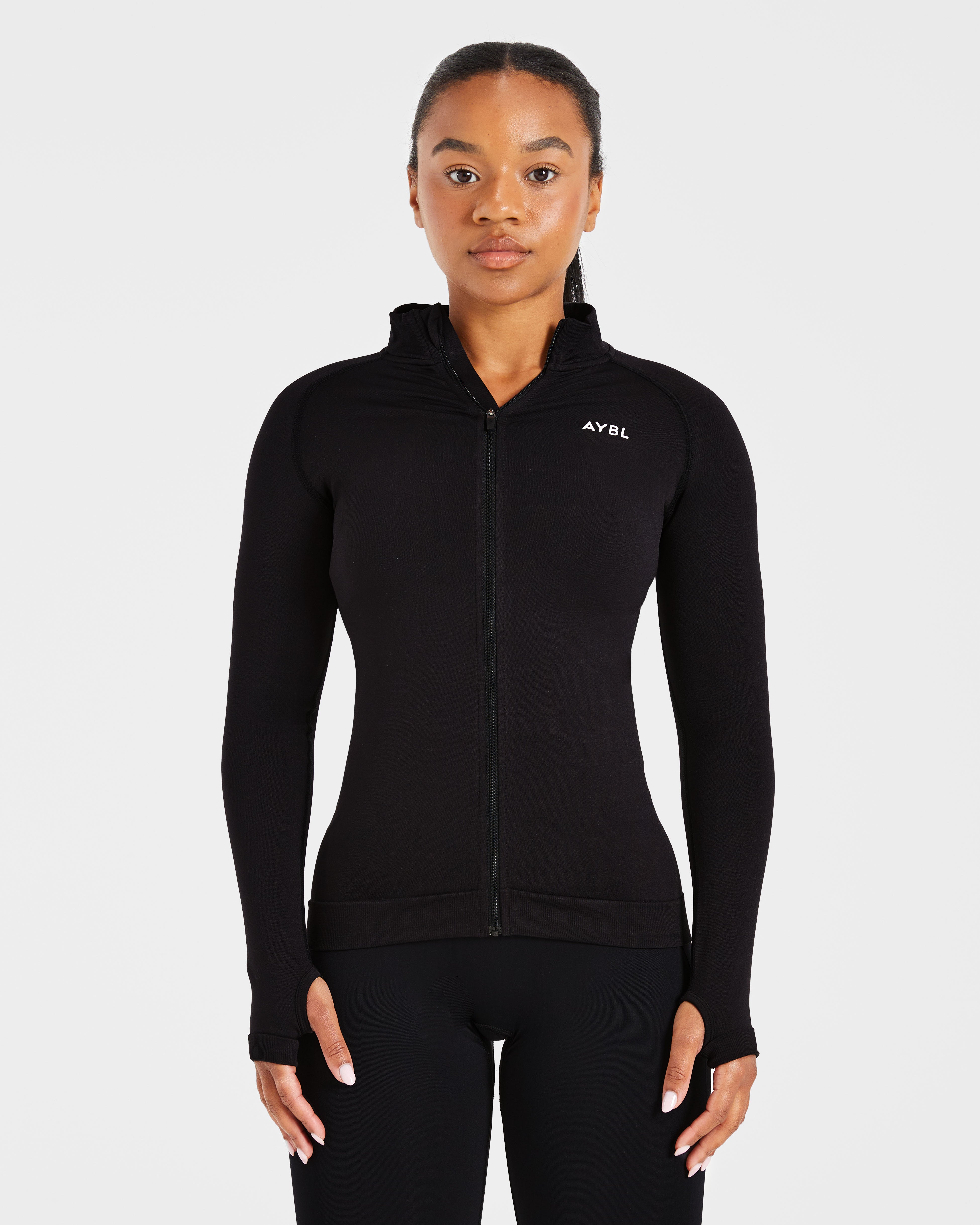 Essential Seamless Zip Jacket - Zwart