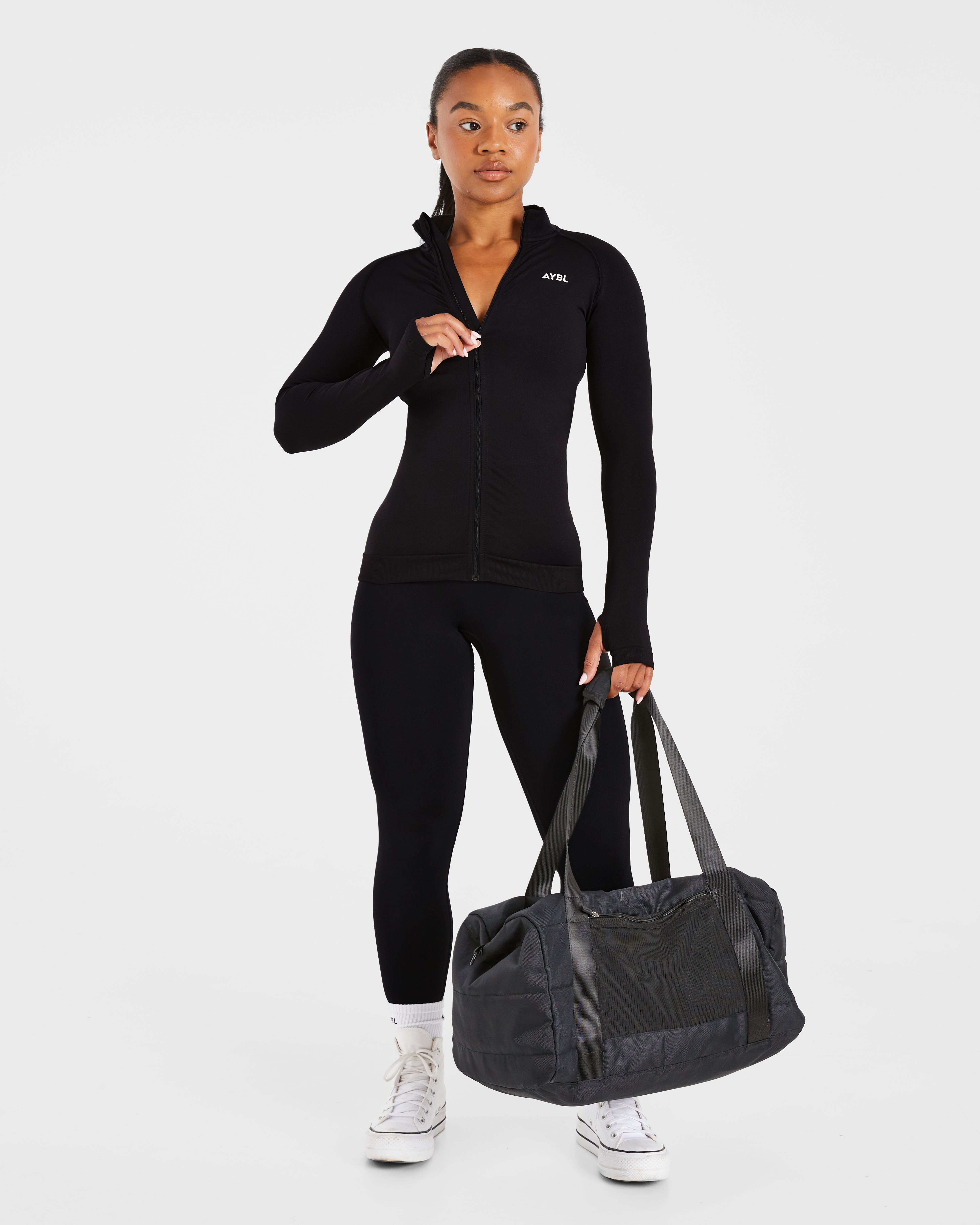 Essential Seamless Zip Jacket - Zwart