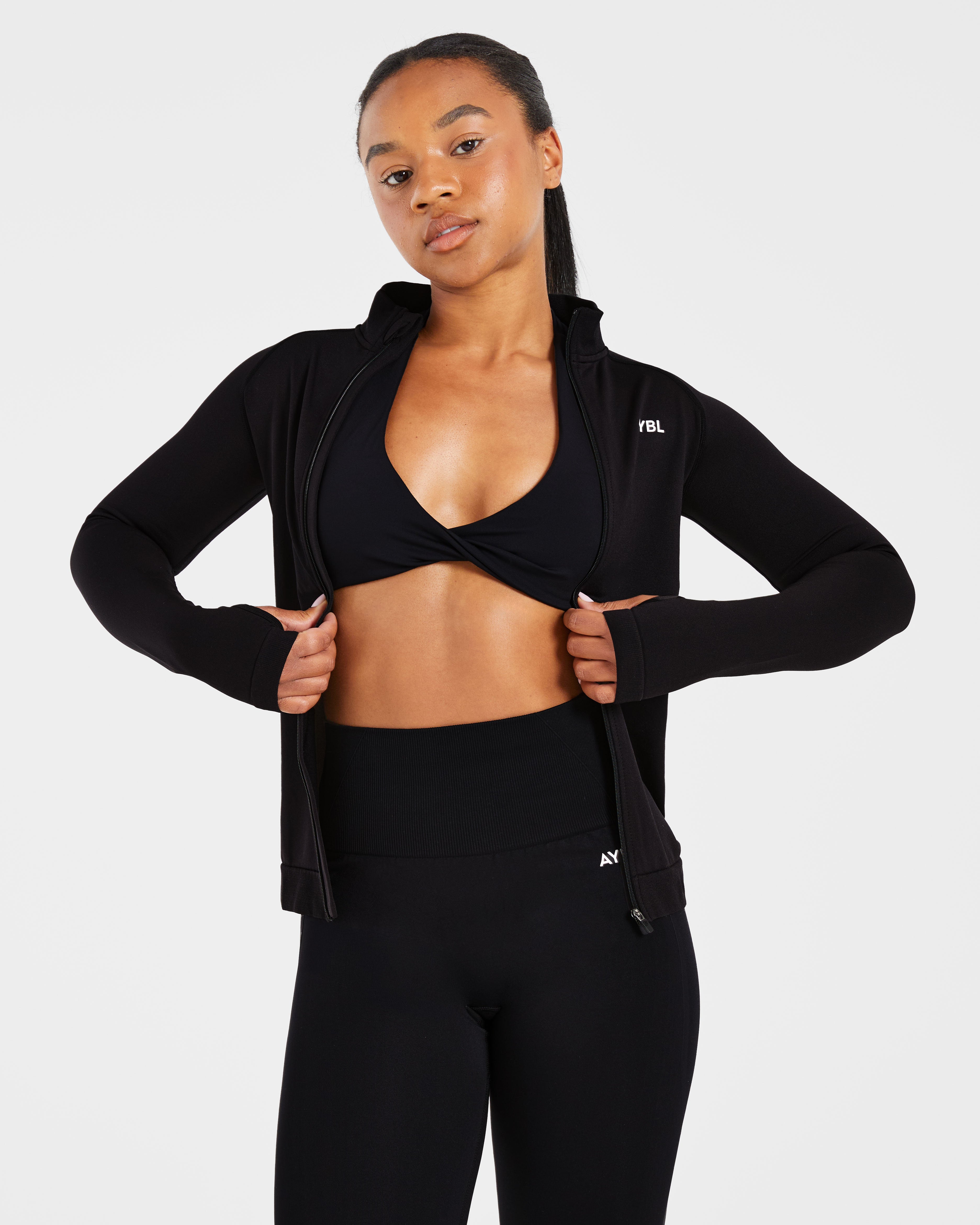 Essential Seamless Zip Jacket - Zwart