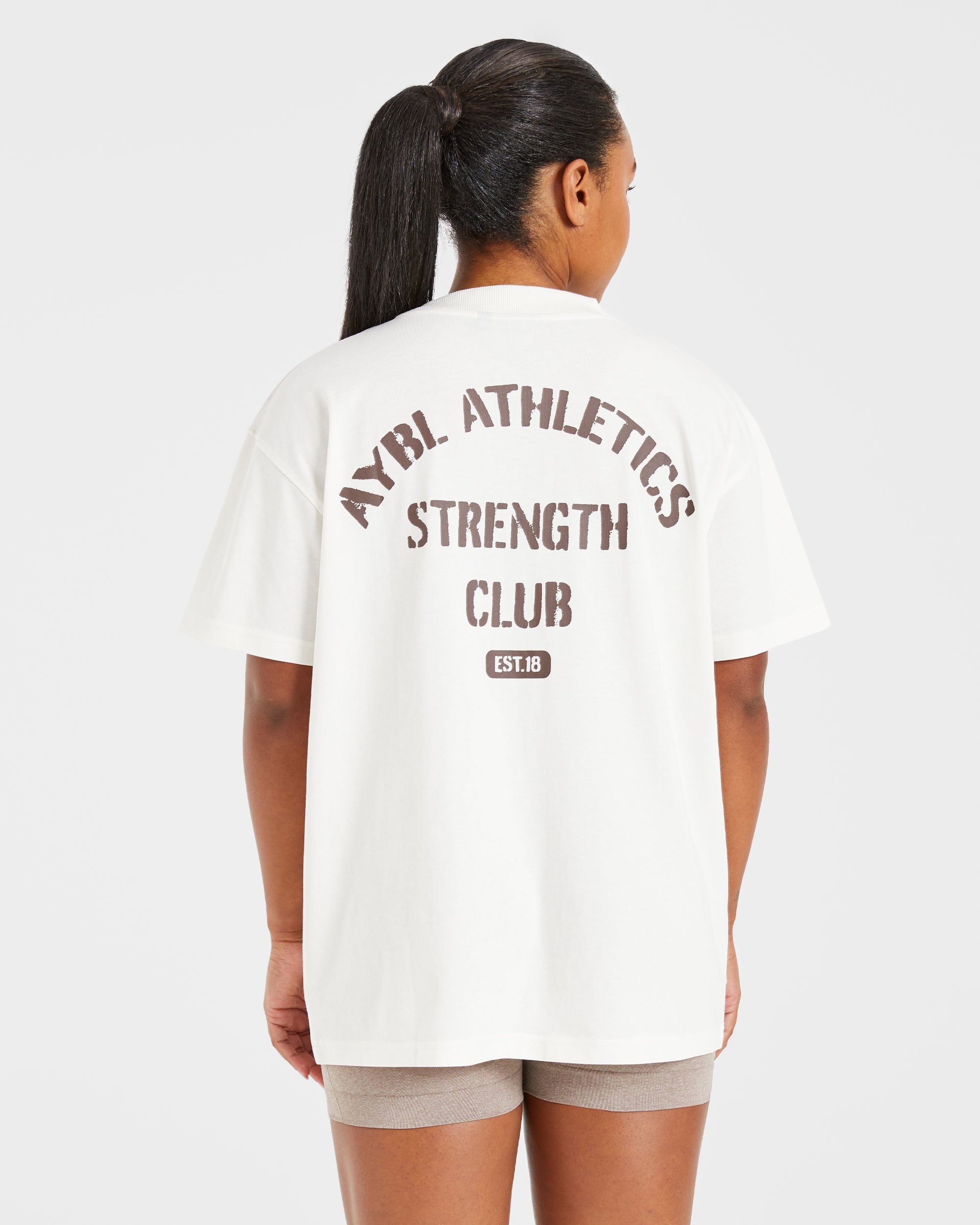 Athletics Strength Club Oversized T Shirt - Off Wit/Bruin