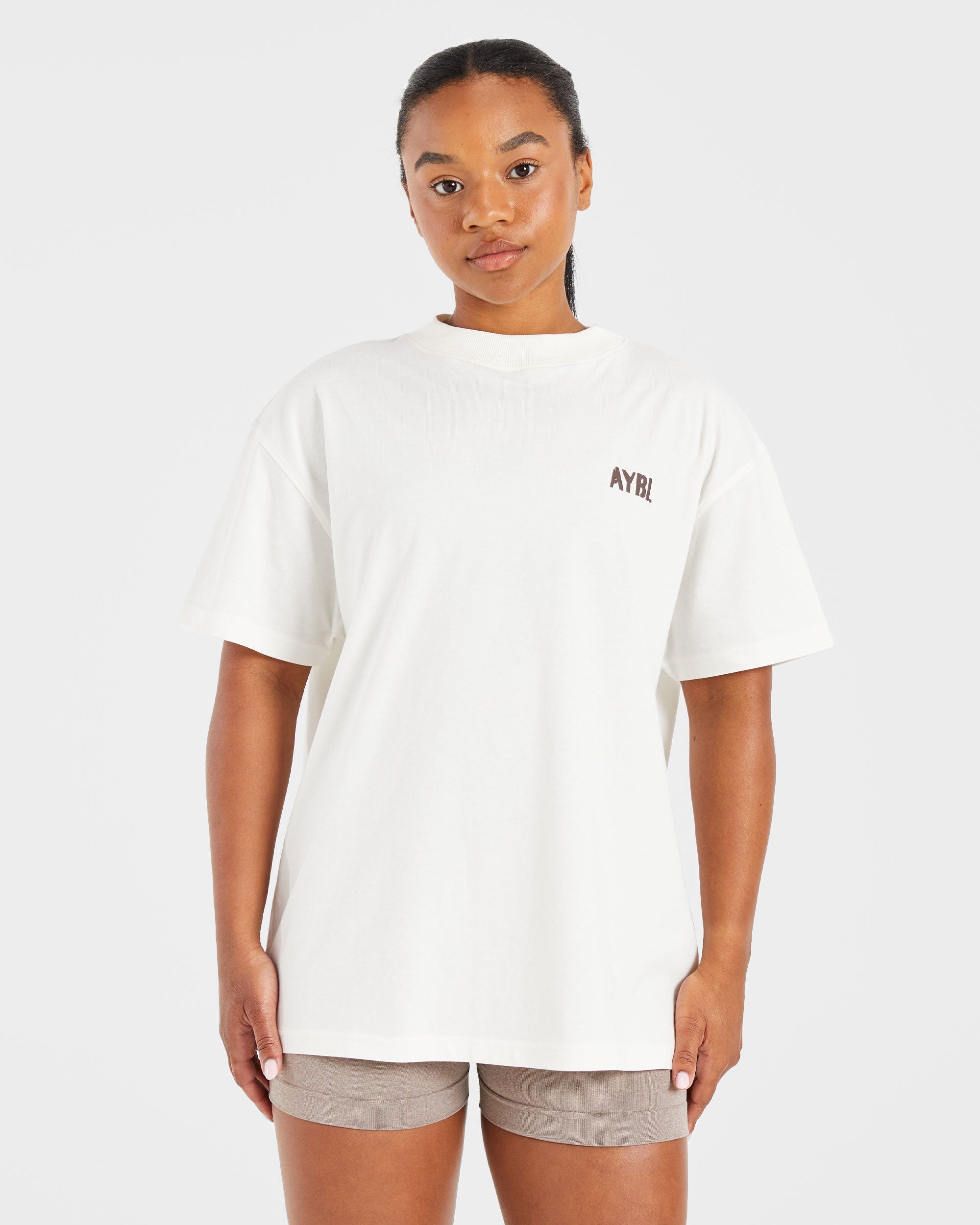 Athletics Strength Club Oversized T Shirt - Off Wit/Bruin