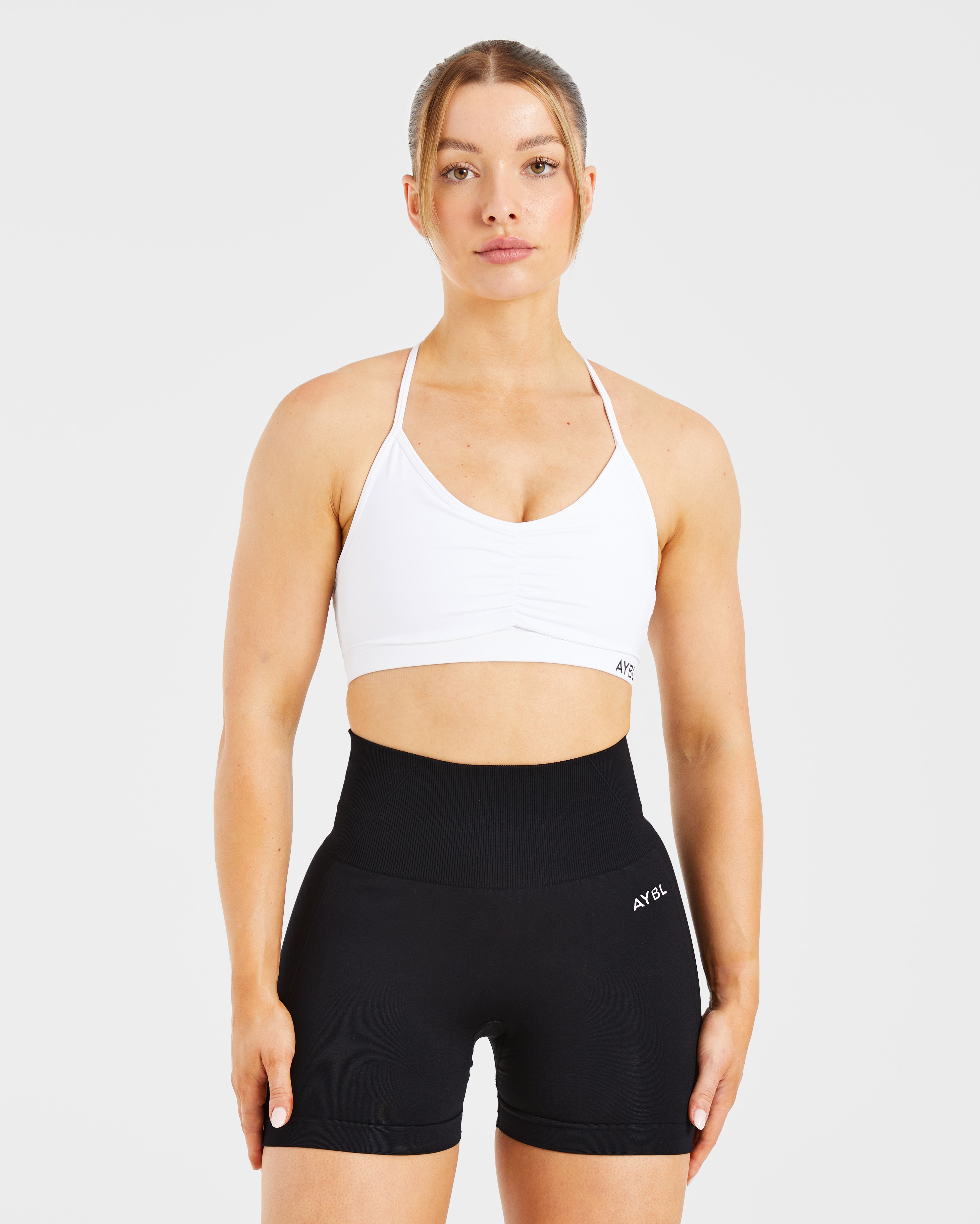 Essential Ruched Sports Bra - Wit