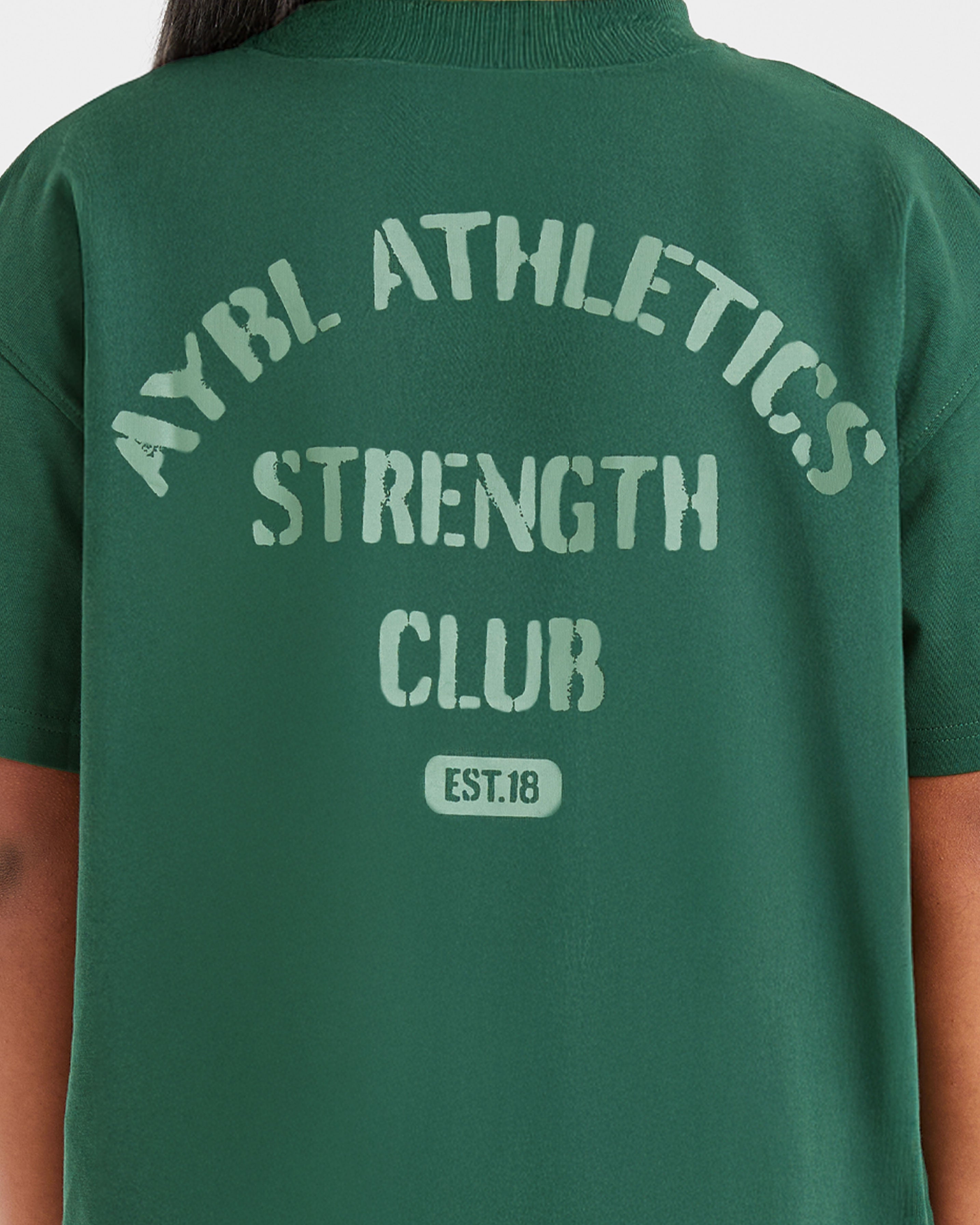 Athletics Strength Club Oversized T Shirt - Forest Groen