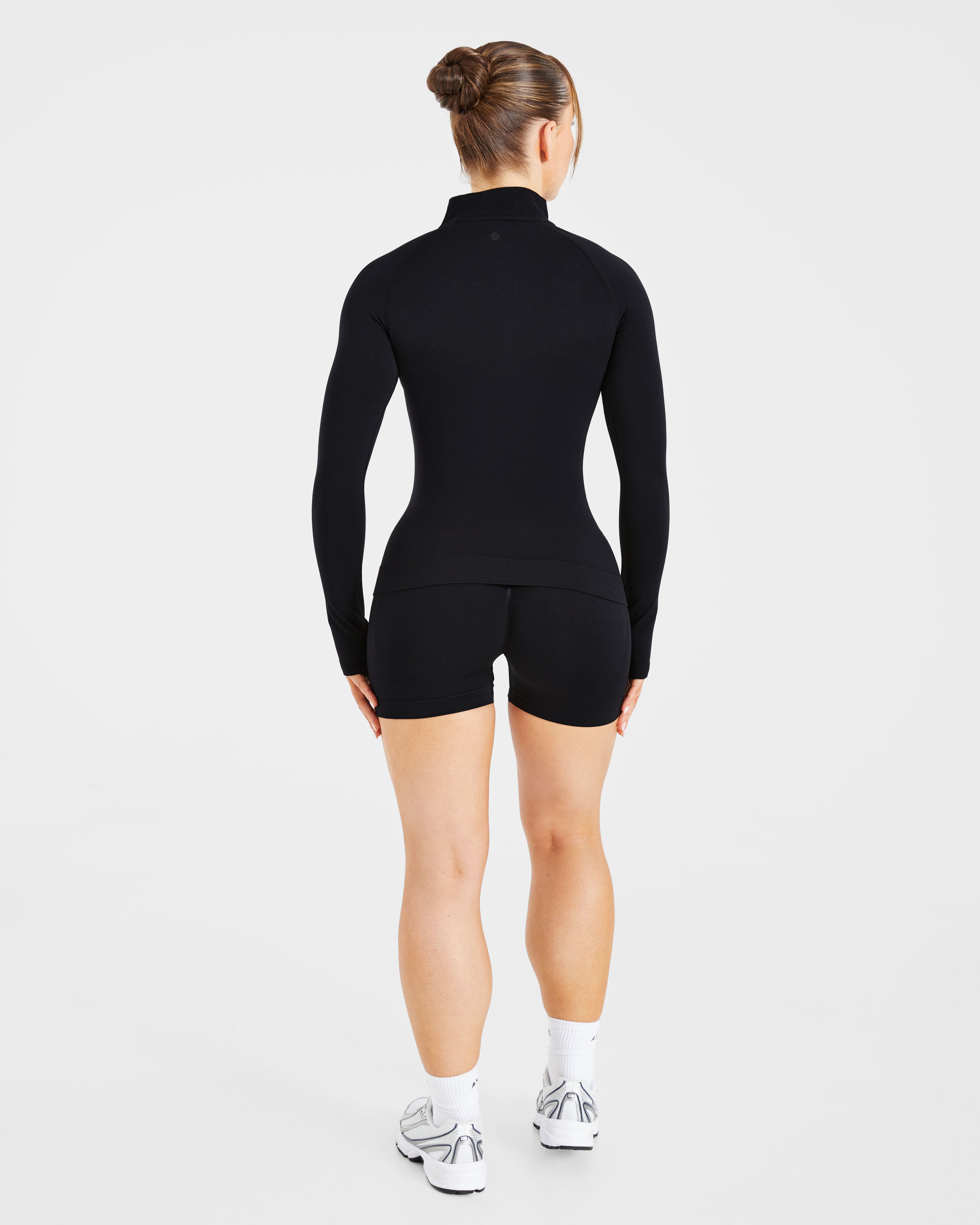 Essential Seamless 1/2 Zip Pullover - Zwart
