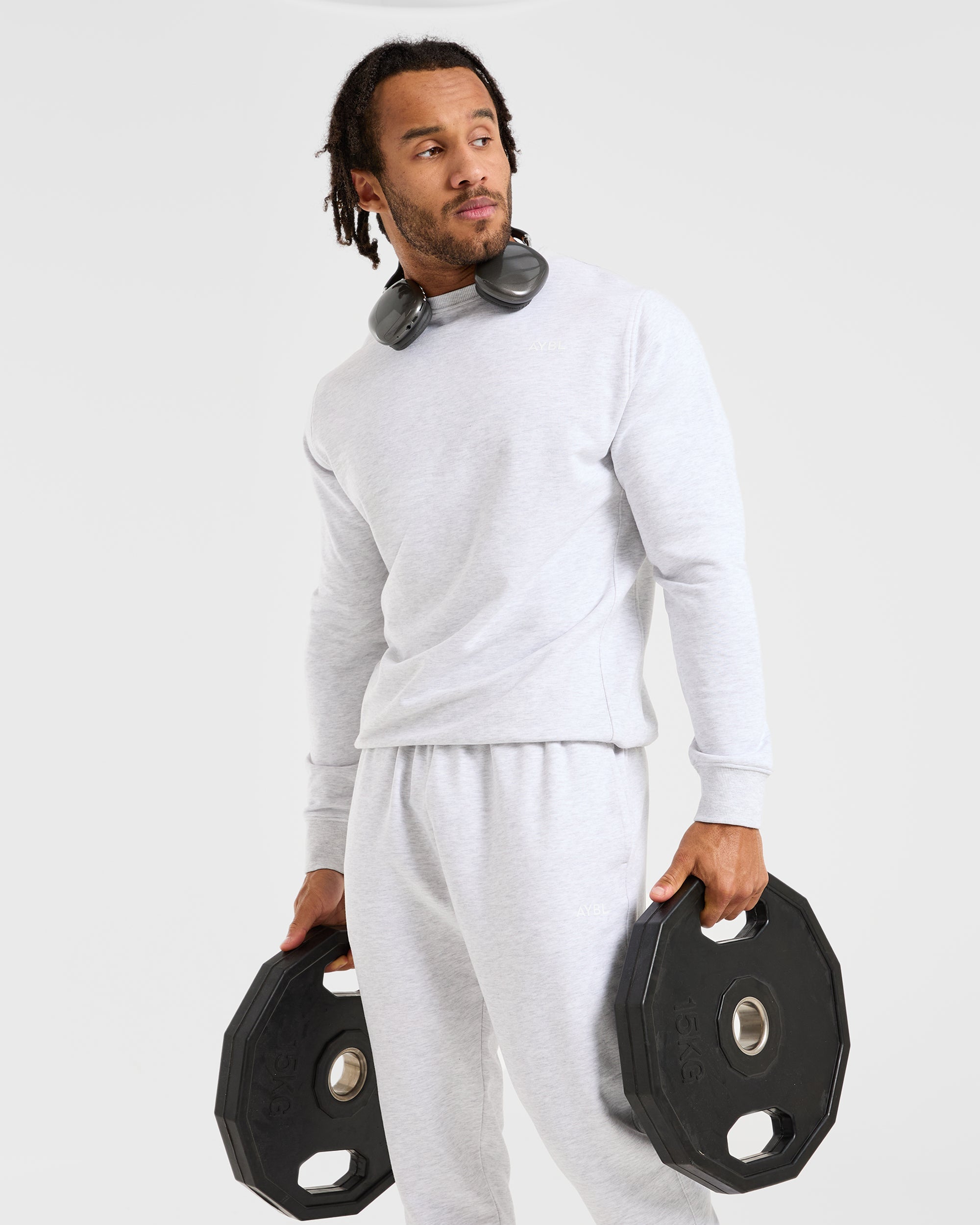 Essential Lightweight Sweater - Grijs Marl