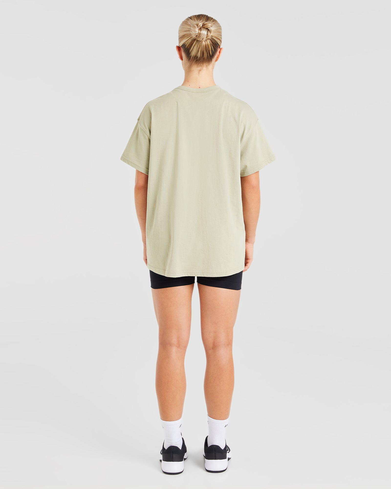 Varsity Oversized T Shirt - Olive Groen