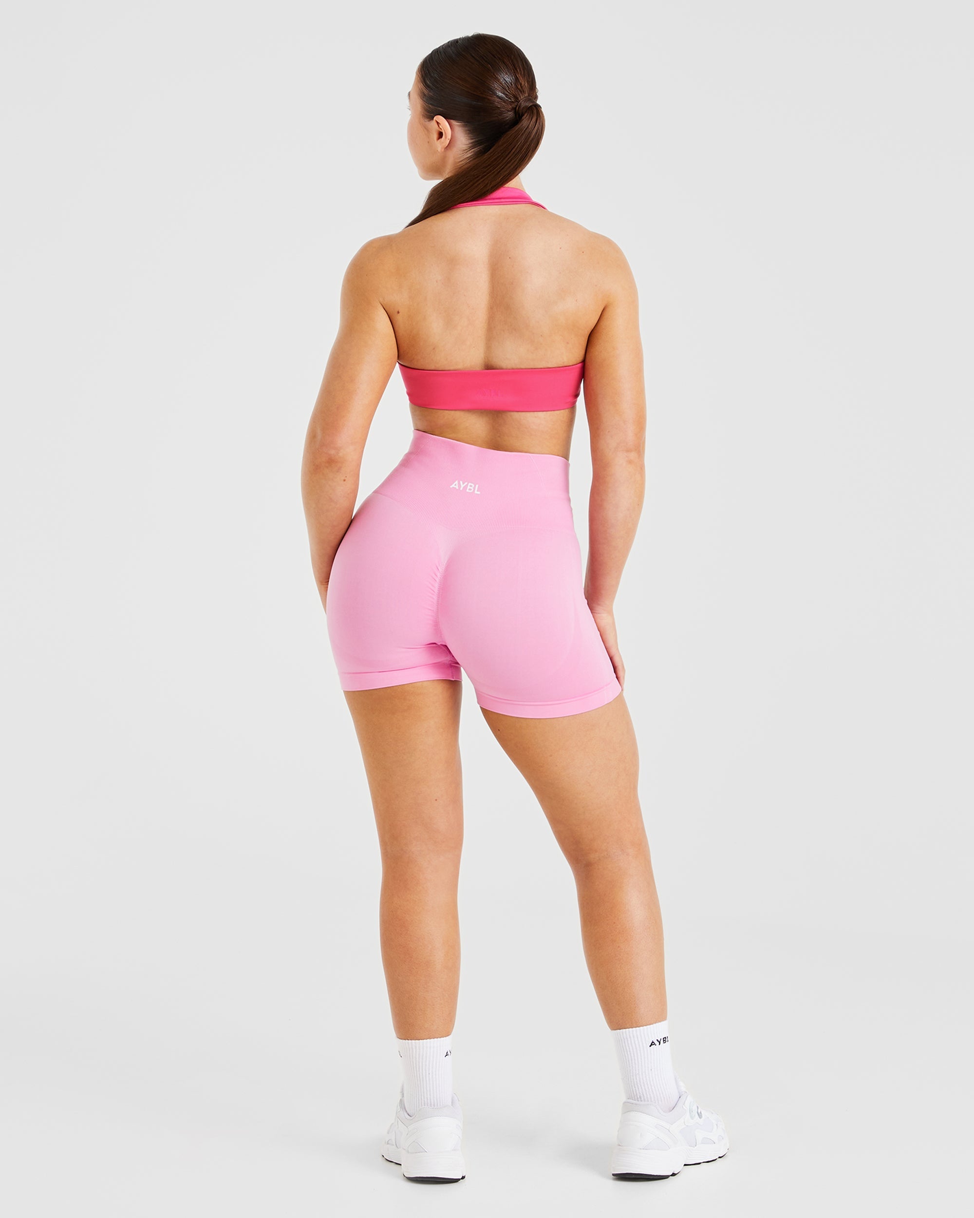 Essential Halterneck Sports Bra - Warm Roze