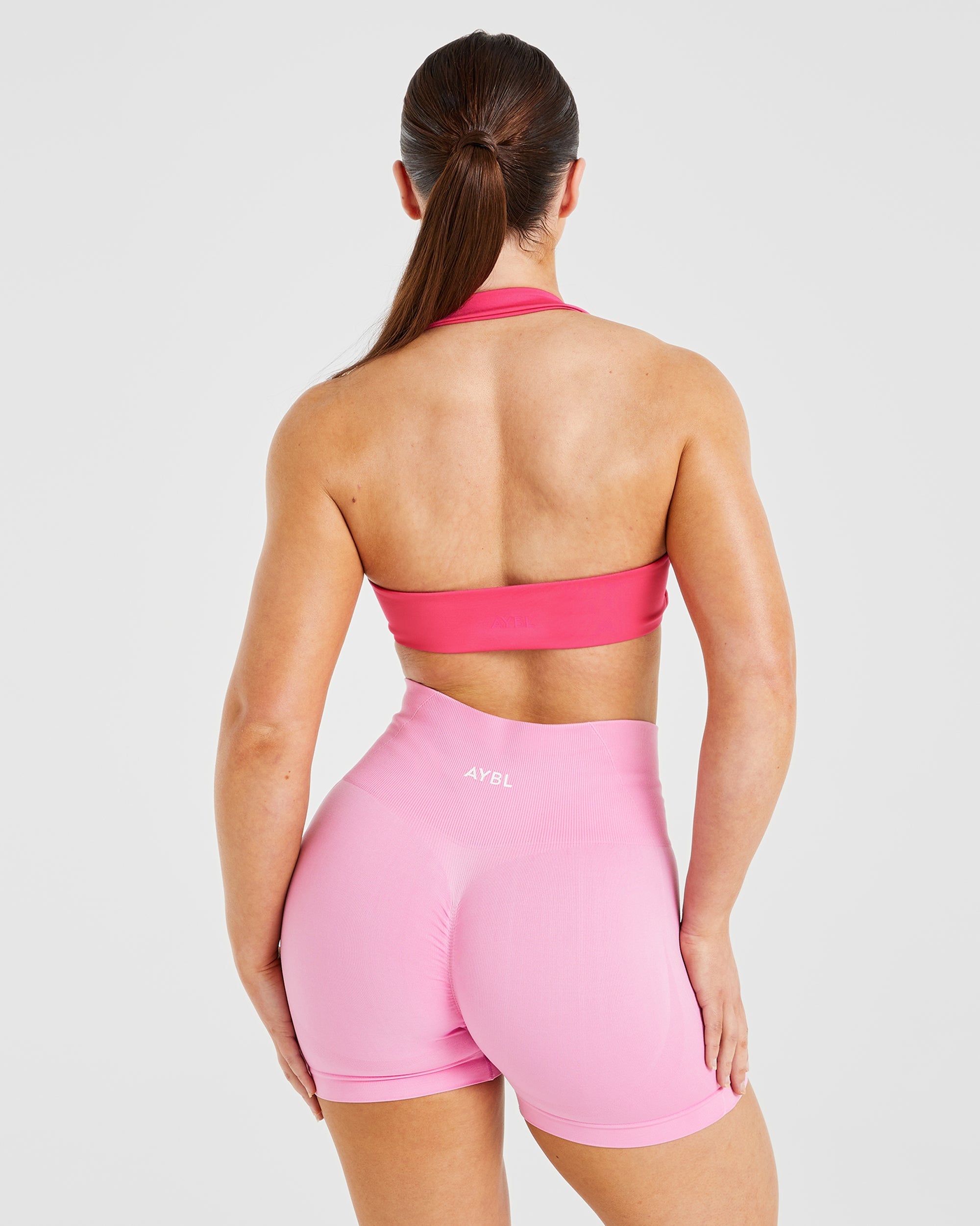 Essential Halterneck Sports Bra - Warm Roze