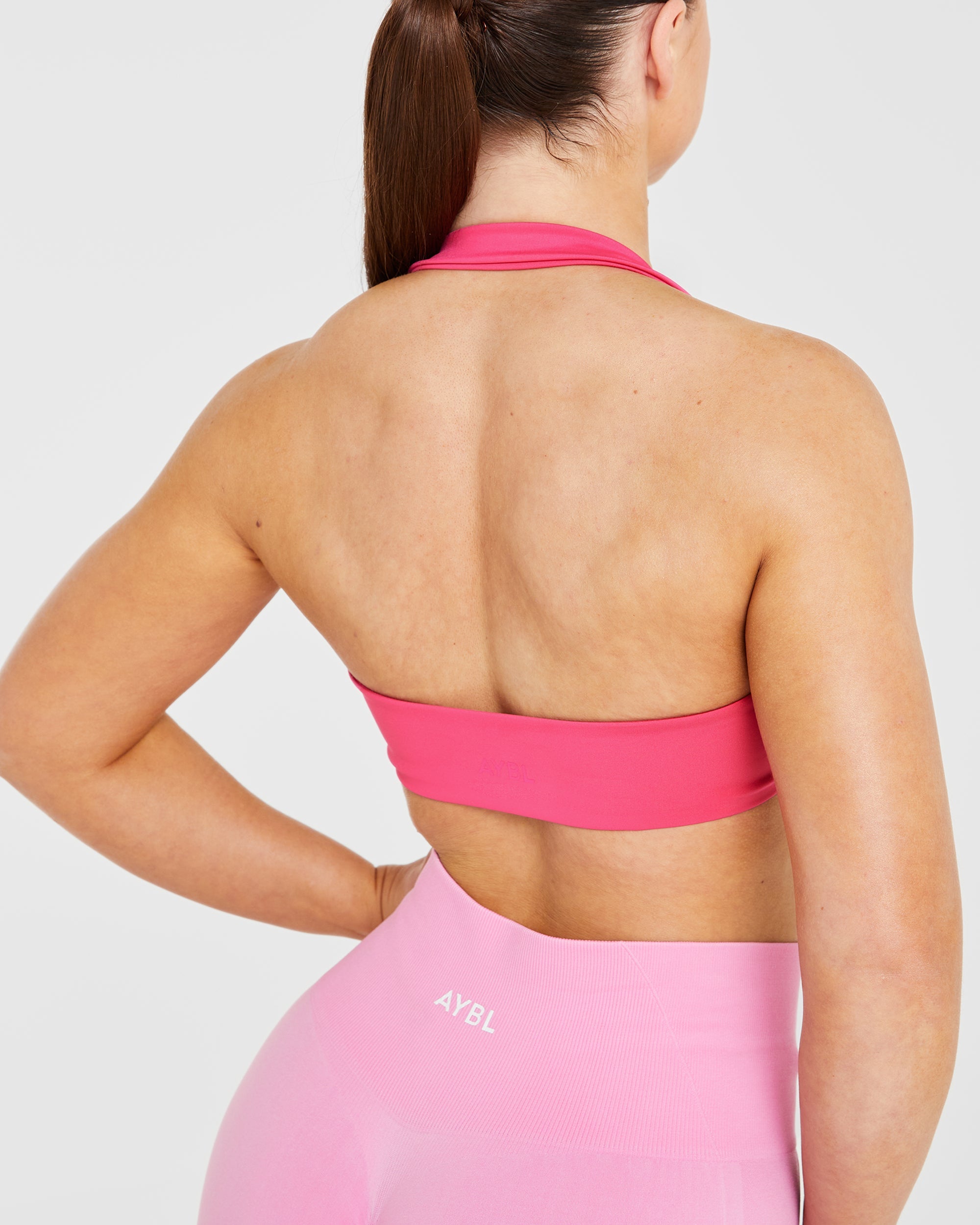 Essential Halterneck Sports Bra - Warm Roze