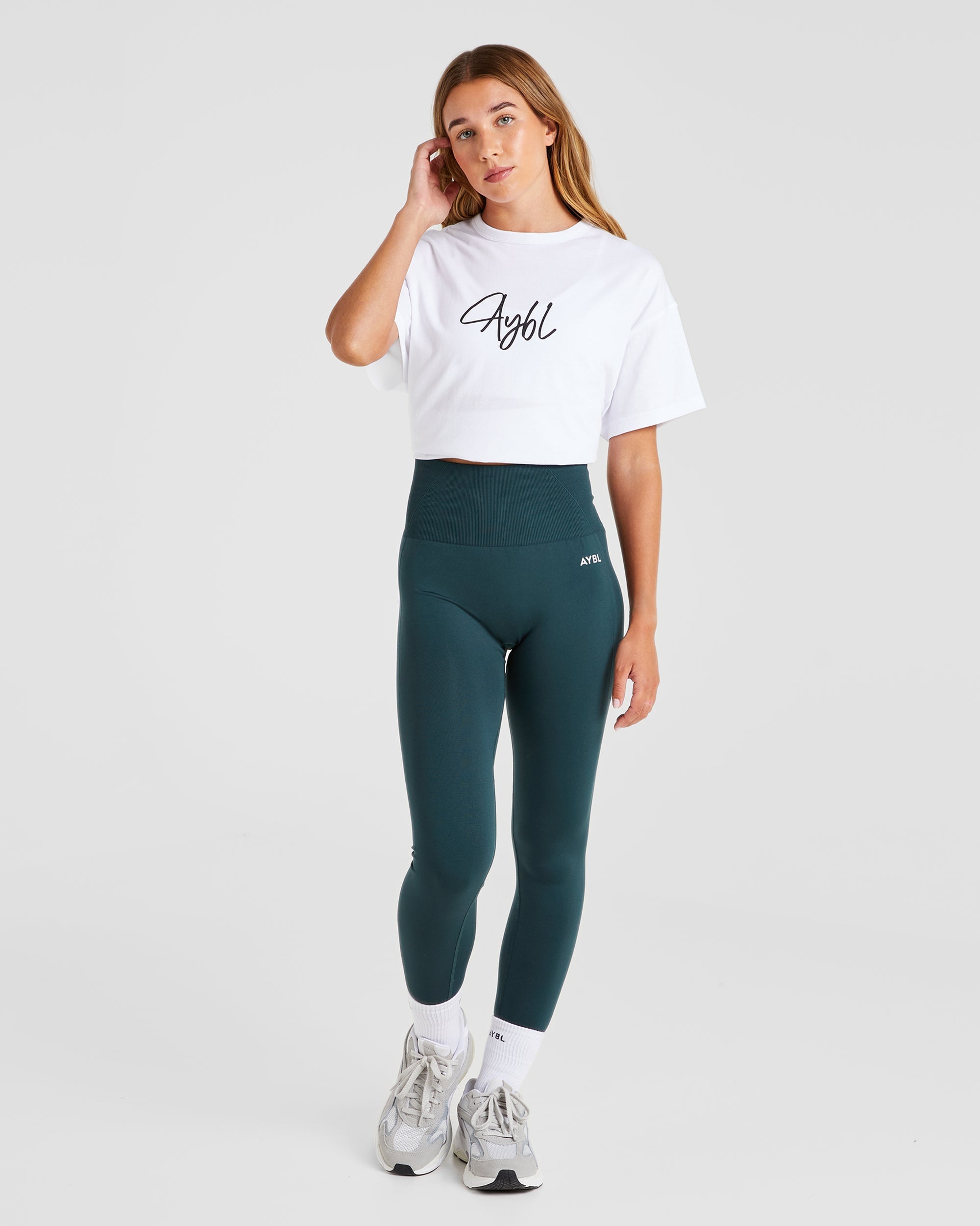 AYBL Script Oversized T Shirt - Wit