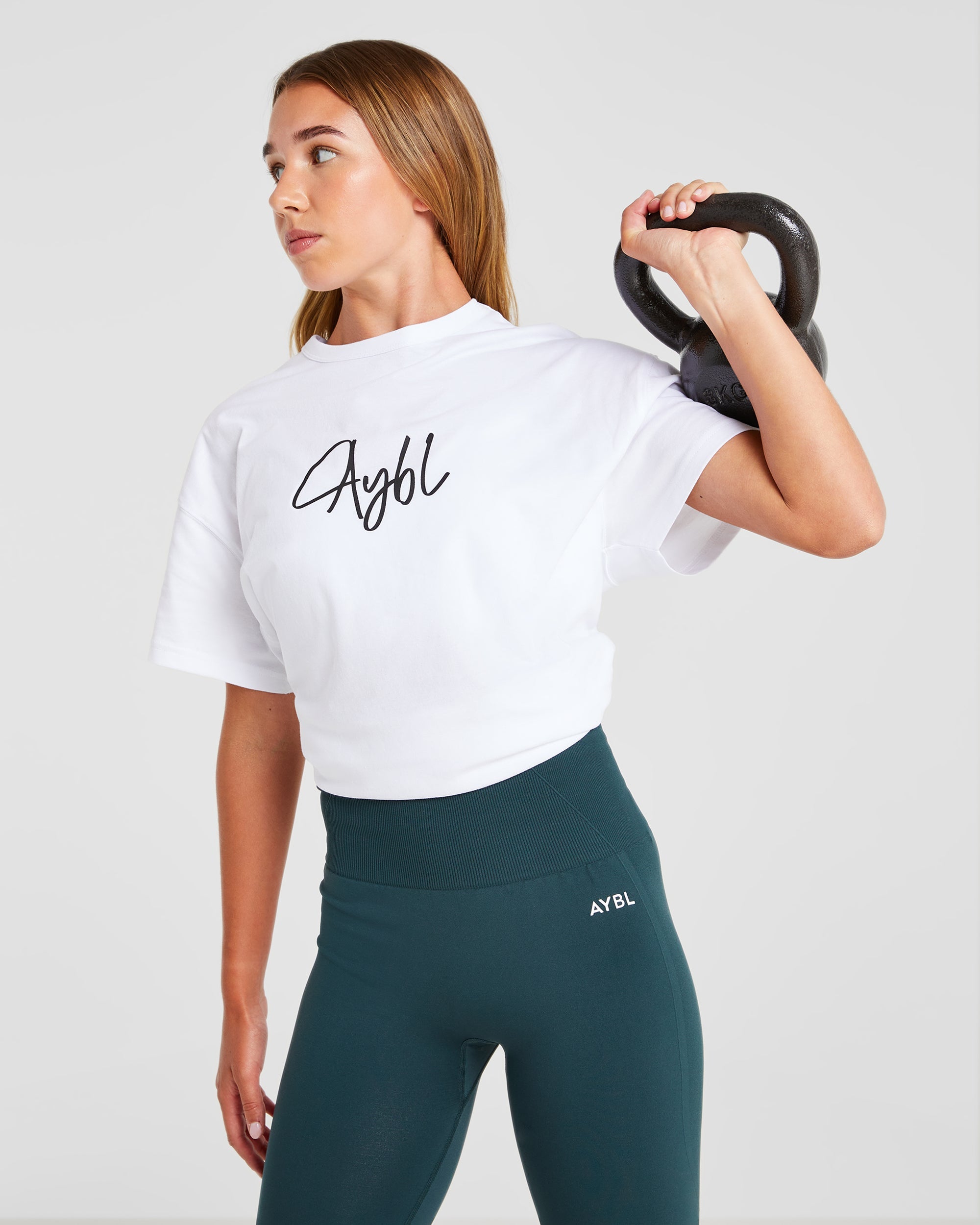 AYBL Script Oversized T Shirt - Wit