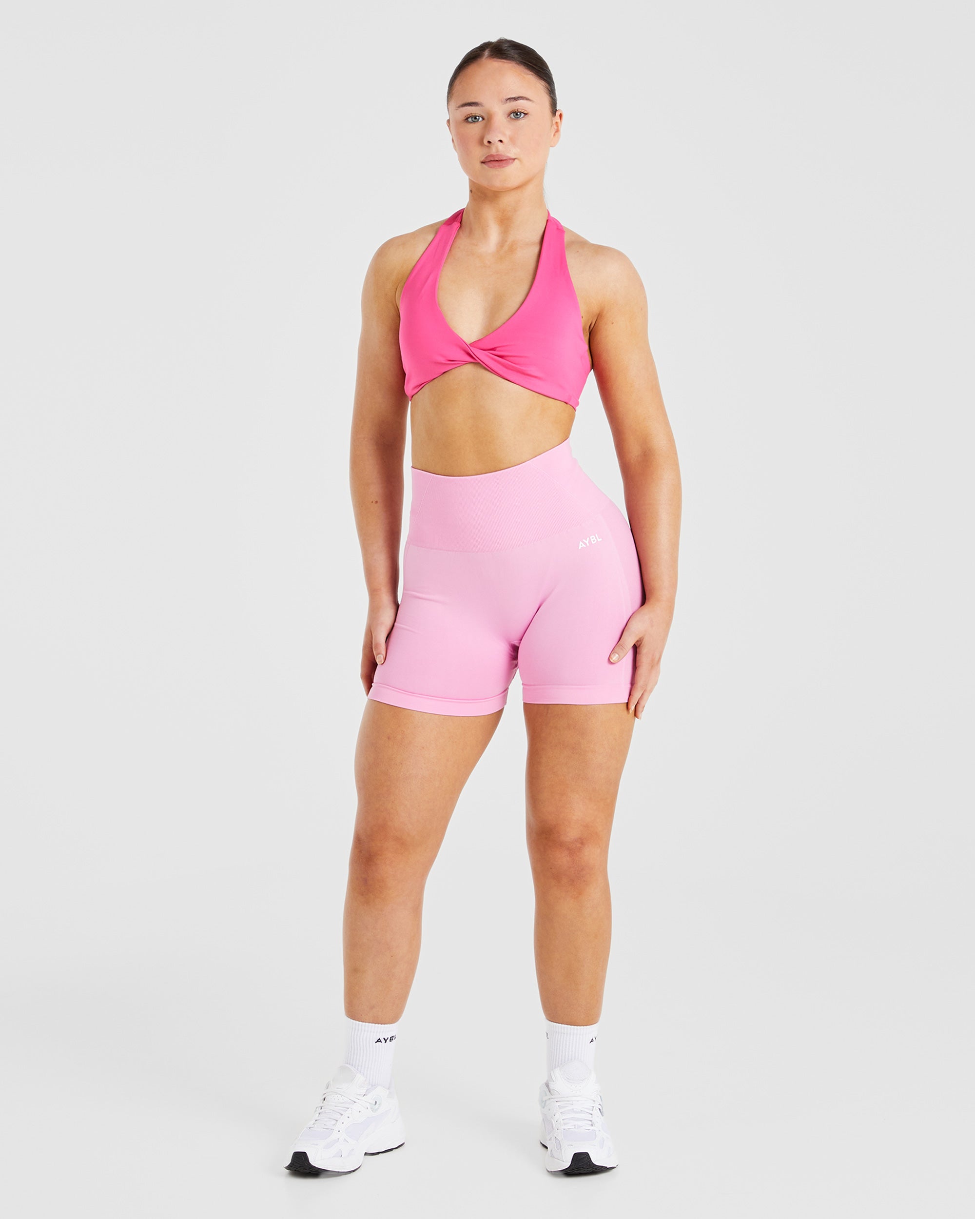 Essential Halterneck Sports Bra - Warm Roze