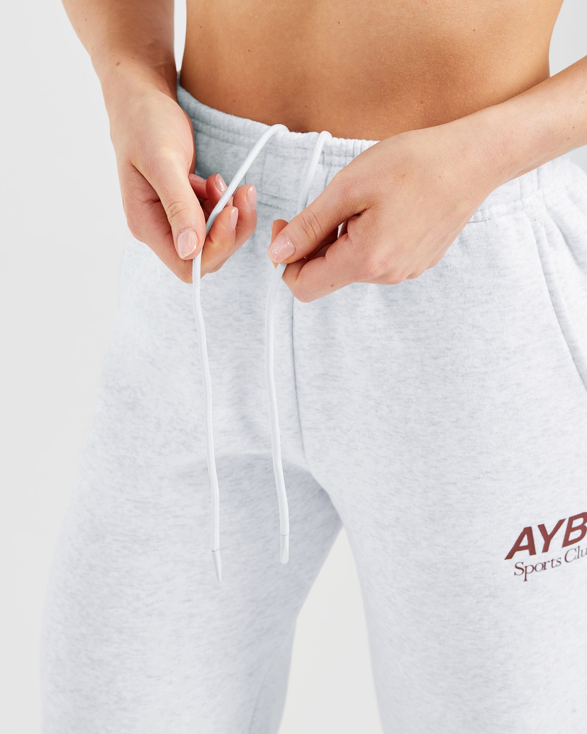 AYBL Sports Club Oversized Straight Leg Joggers - Grijs Marl/Burgundy