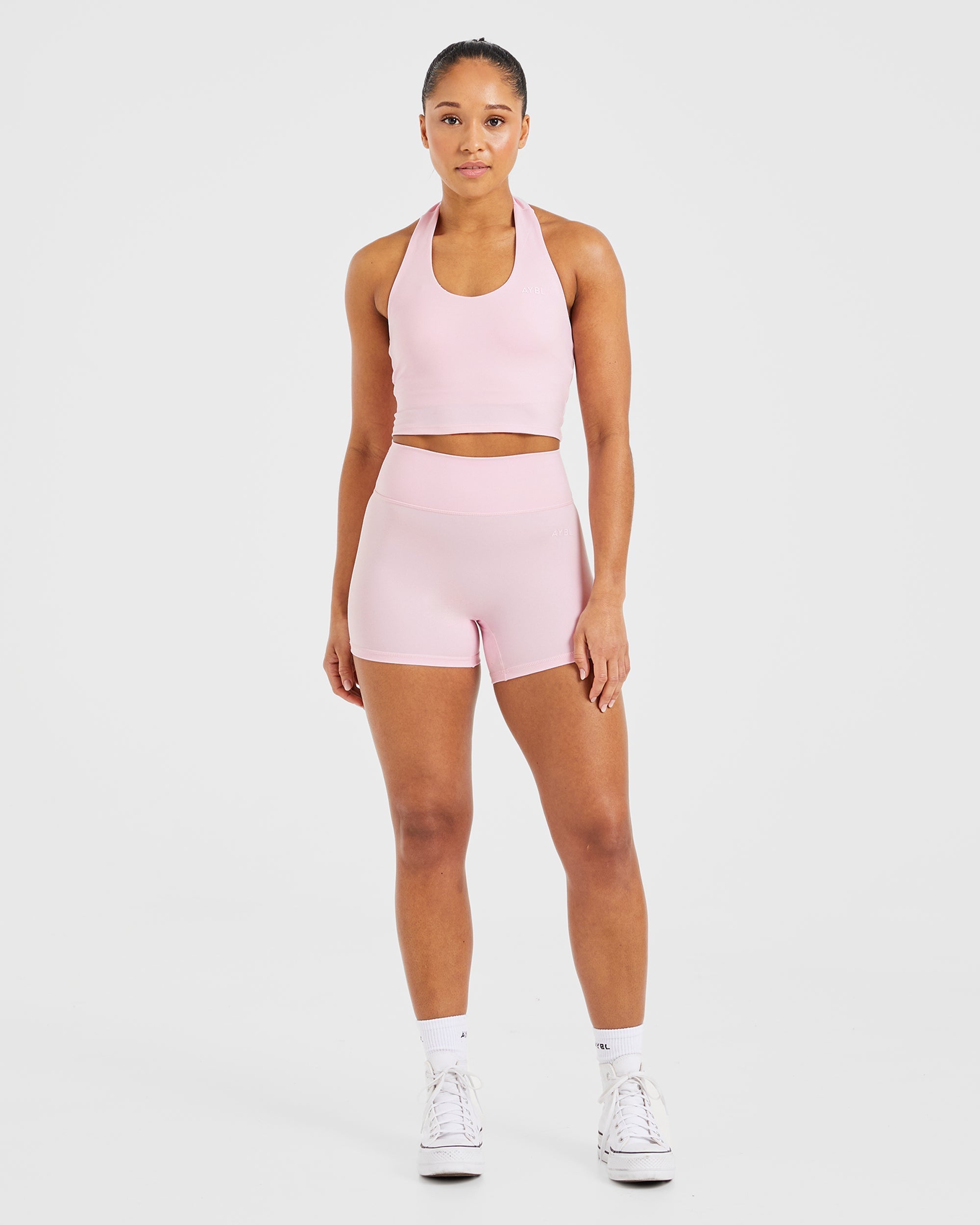 Staple Halterneck Crop Top - Pastel Roze