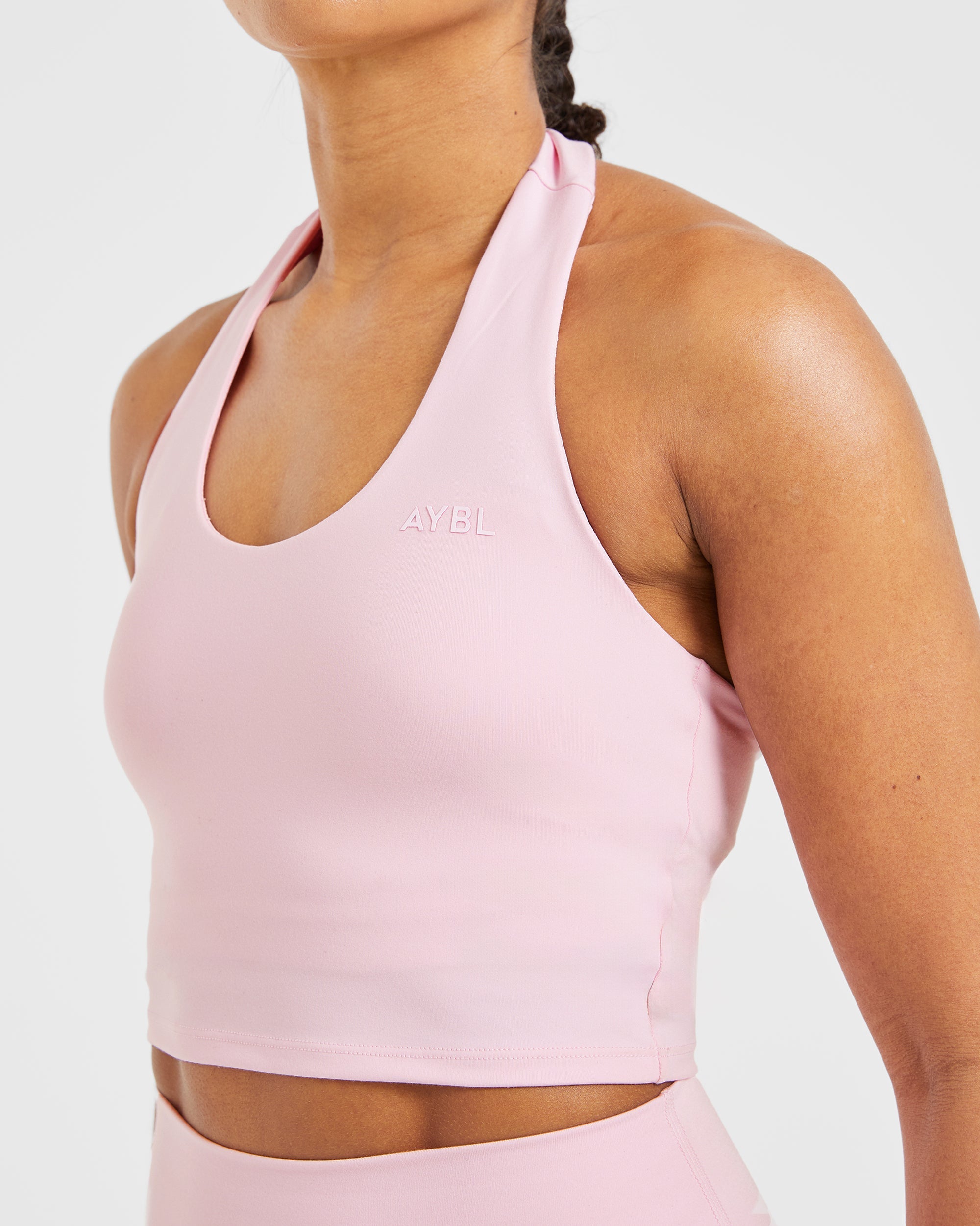 Staple Halterneck Crop Top - Pastel Roze