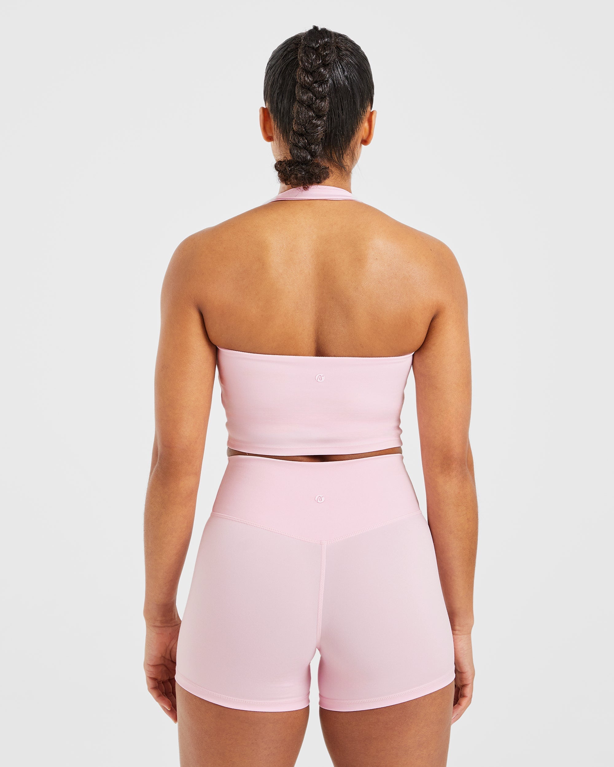 Staple Halterneck Crop Top - Pastel Roze