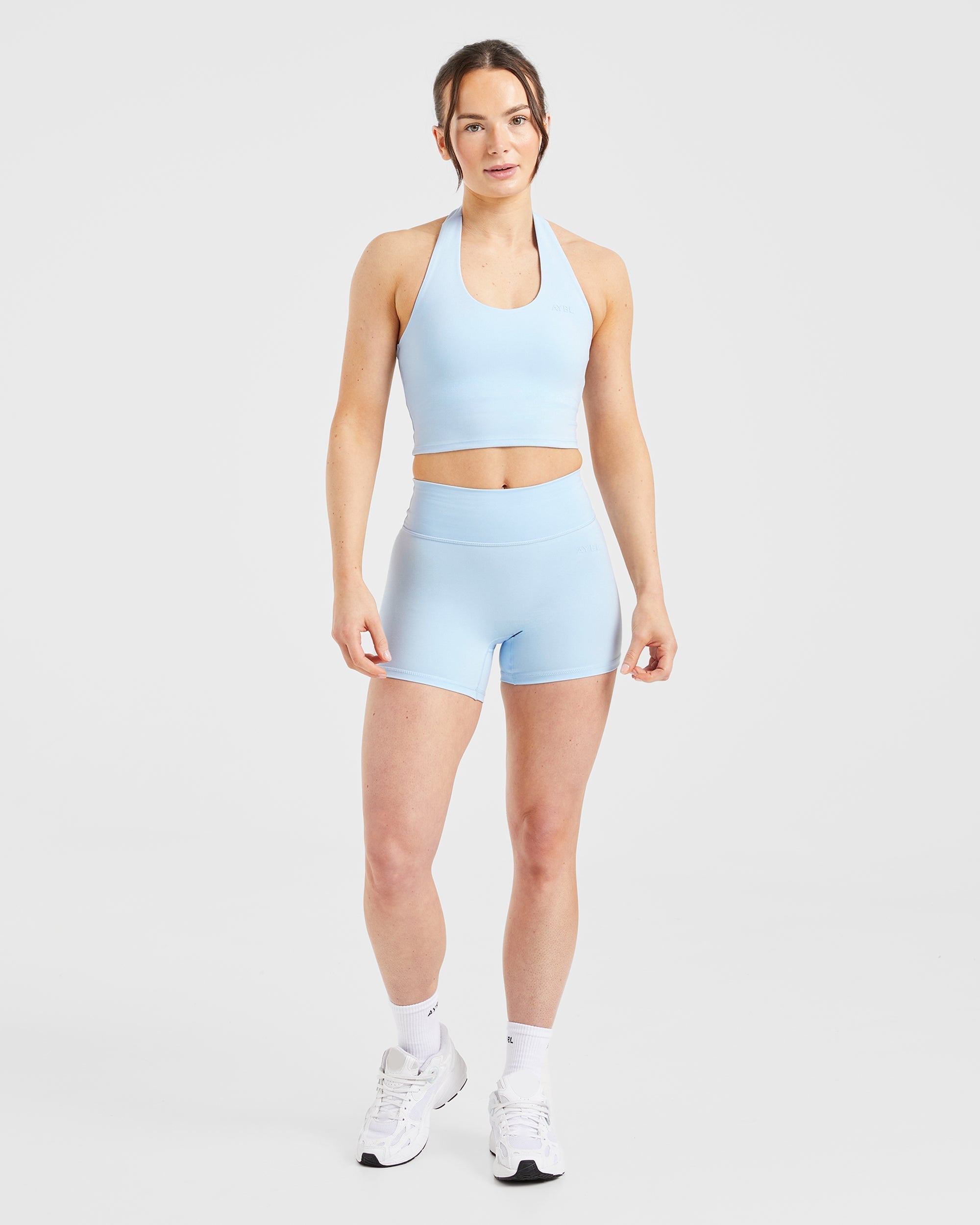 Staple Halterneck Crop Top - Pastel Blauw