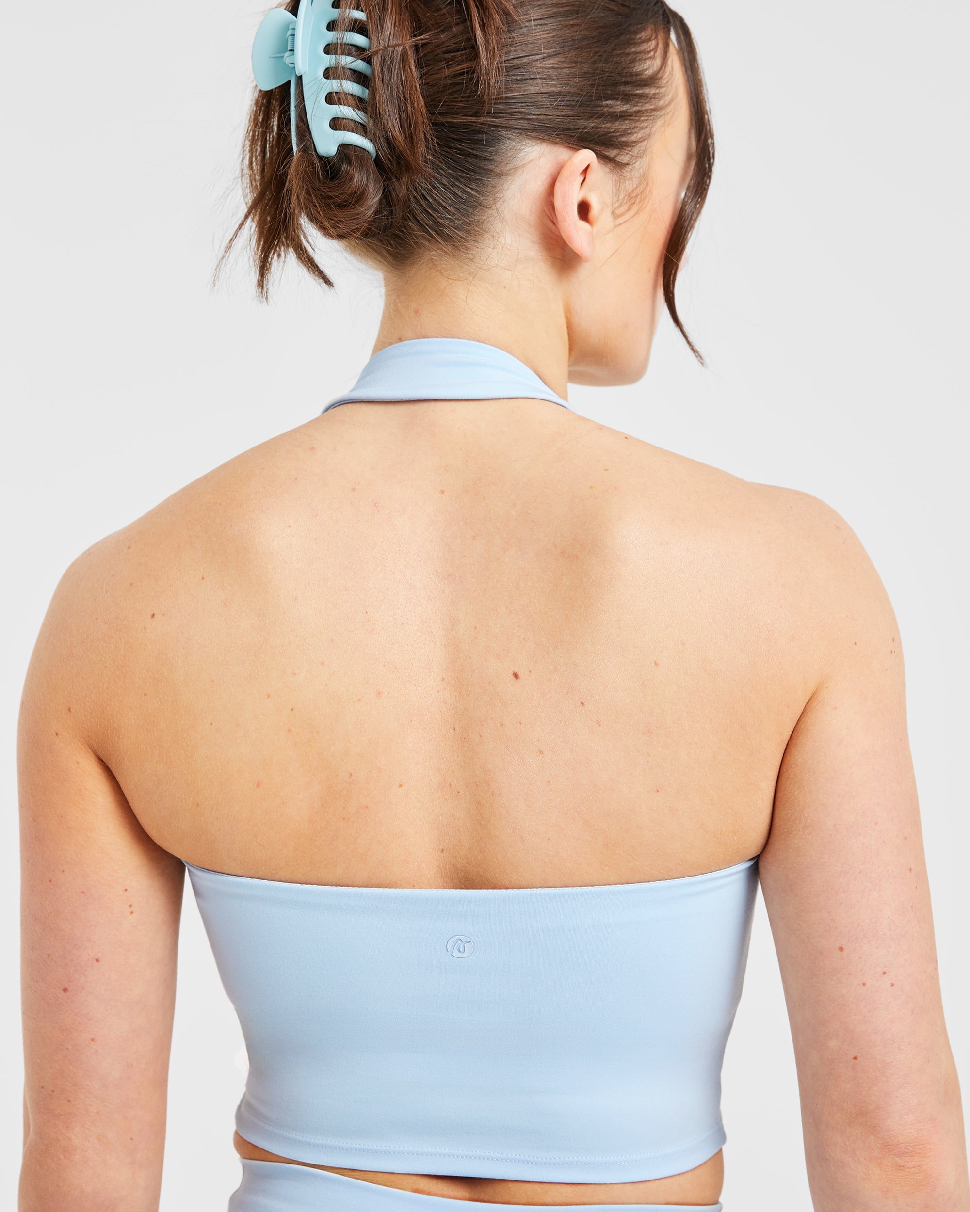 Staple Halterneck Crop Top - Pastel Blauw