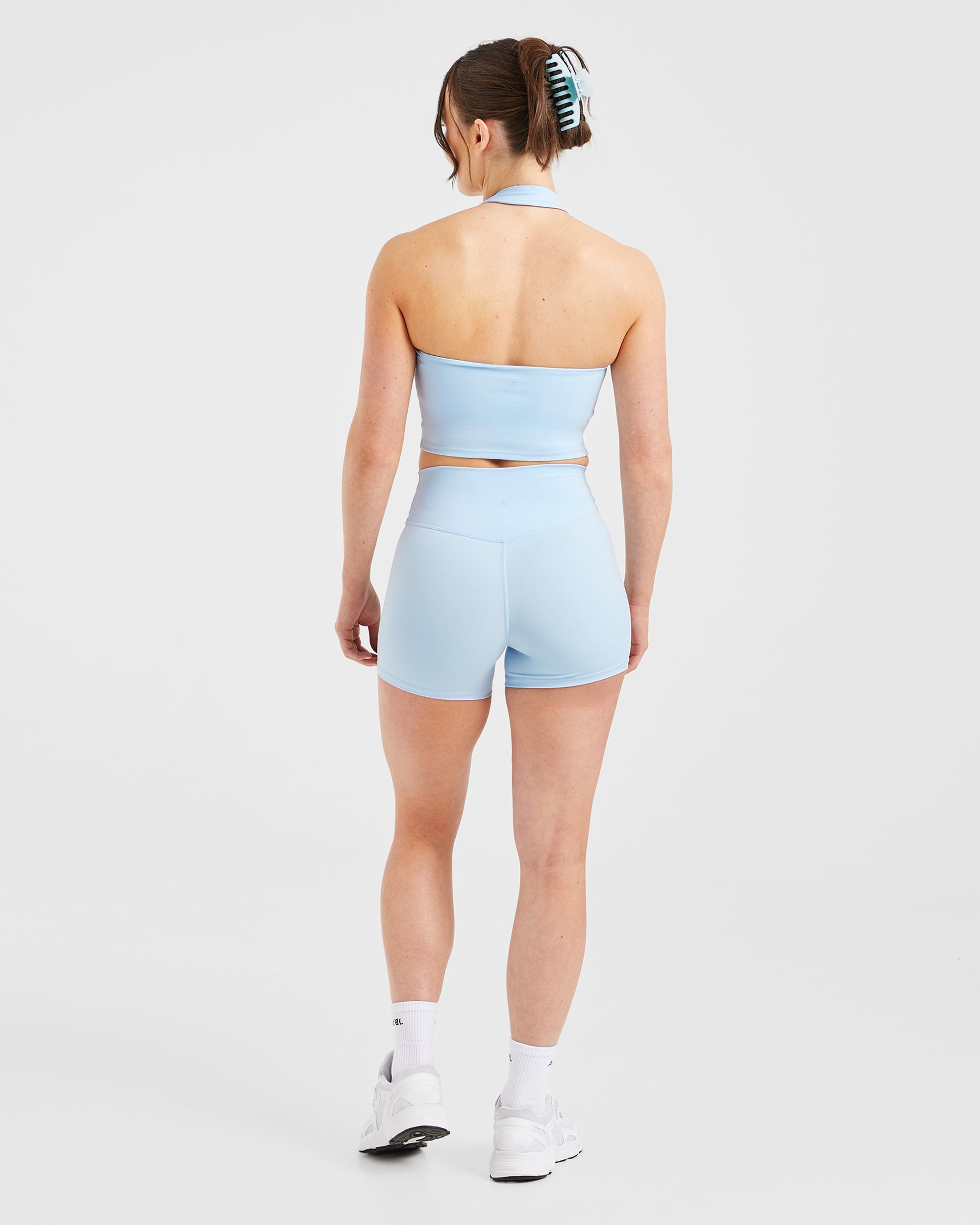 Staple Halterneck Crop Top - Pastel Blauw