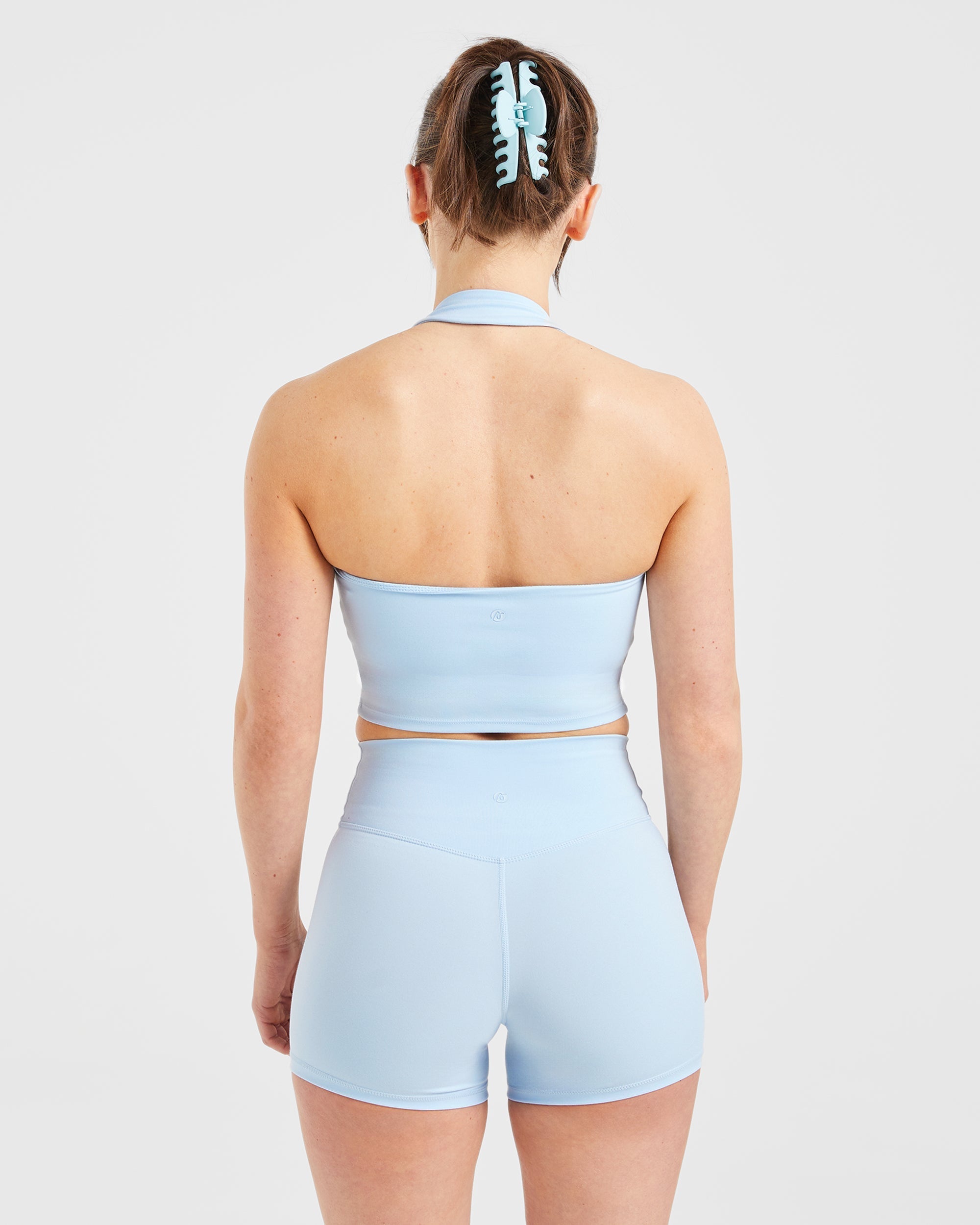 Staple Halterneck Crop Top - Pastel Blauw