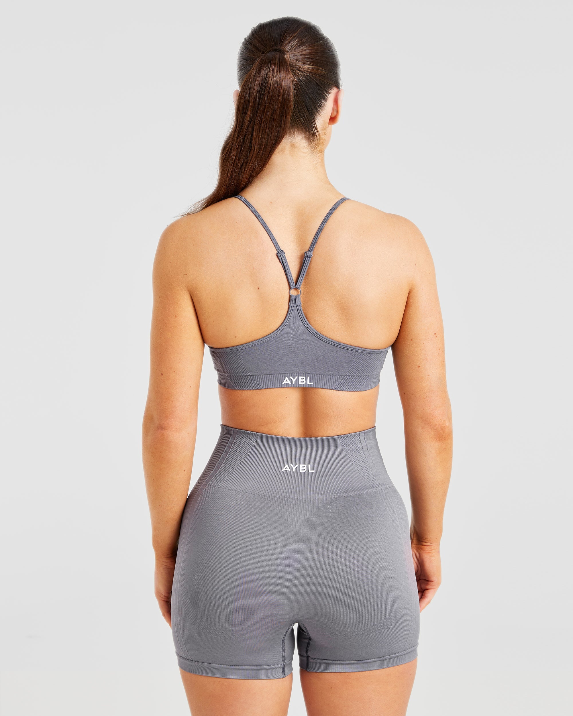 Balance V3 Seamless Strappy Sports Bra - Charcoal Grijs