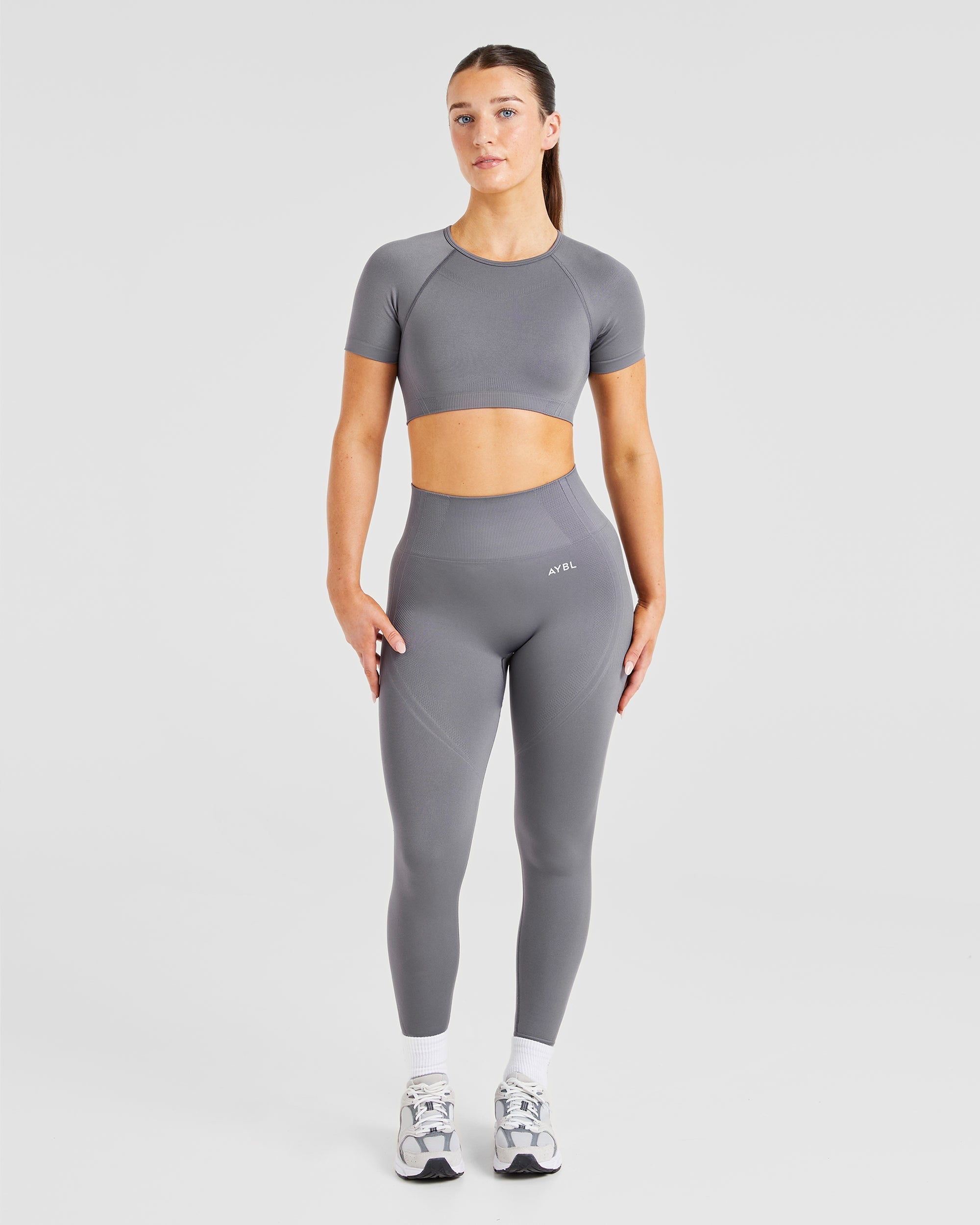 Balance V3 Seamless Crop Top - Charcoal Grijs