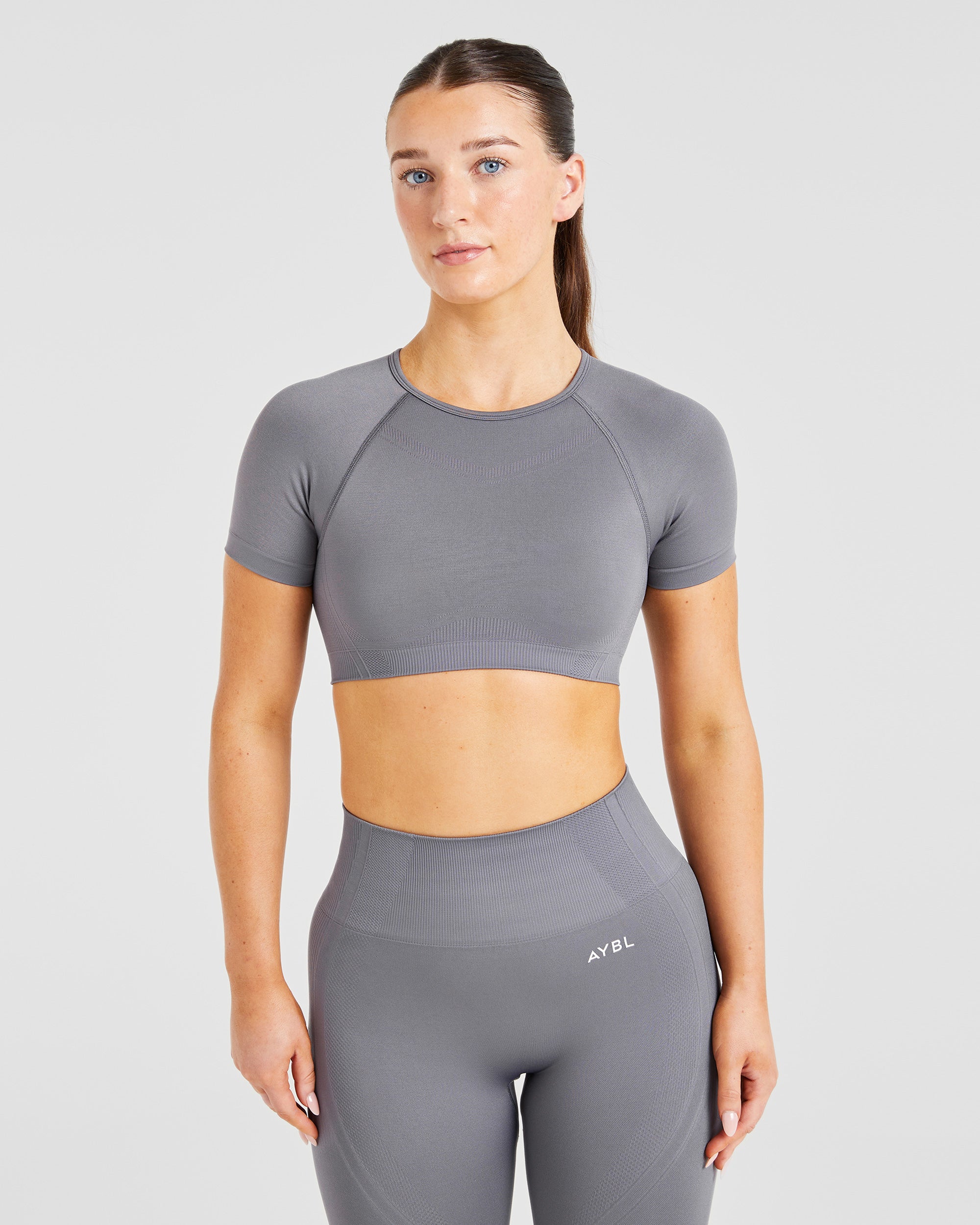 Balance V3 Seamless Crop Top - Charcoal Grijs