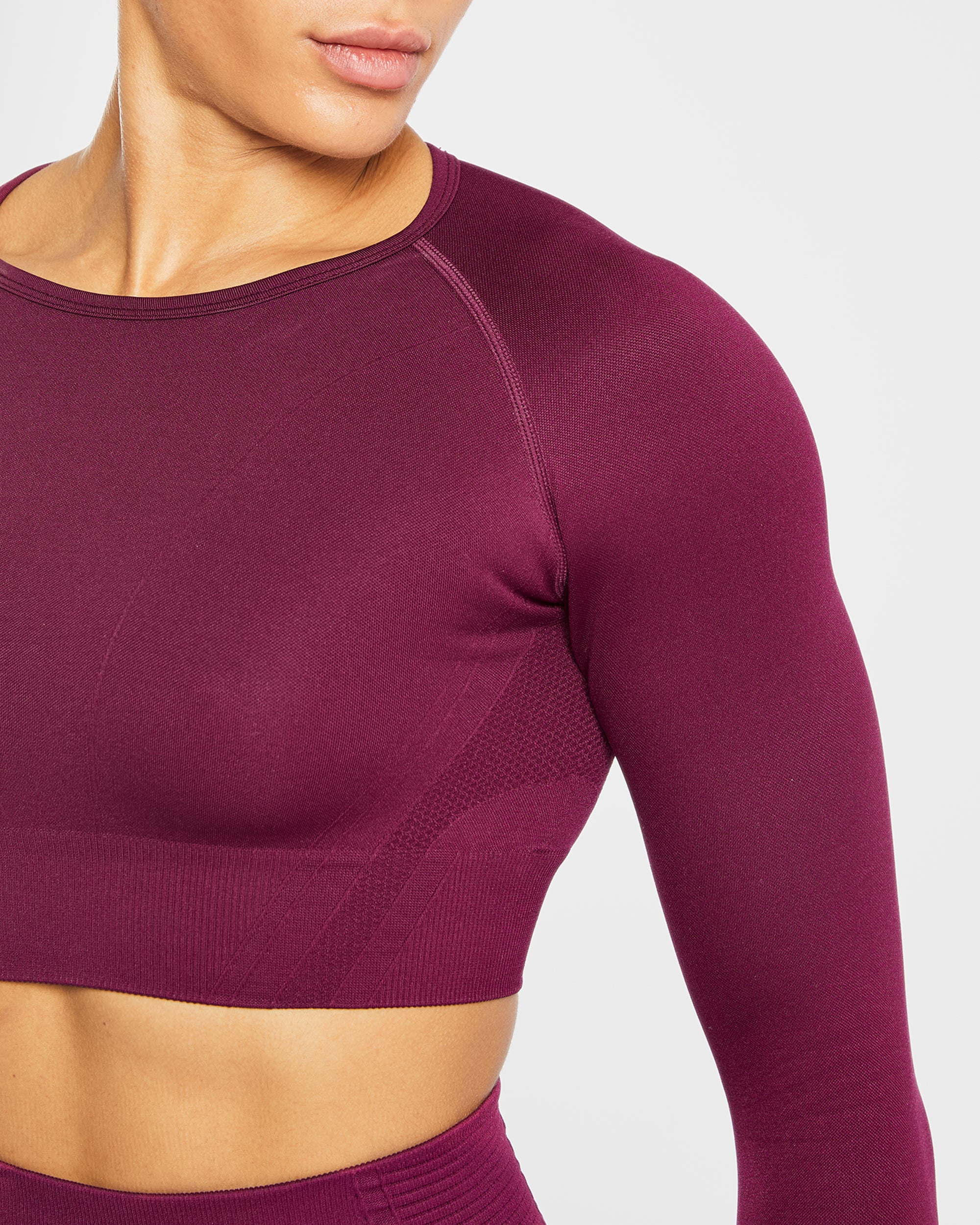 Balance V2 Seamless Long Sleeve Crop Top - Paars Wine