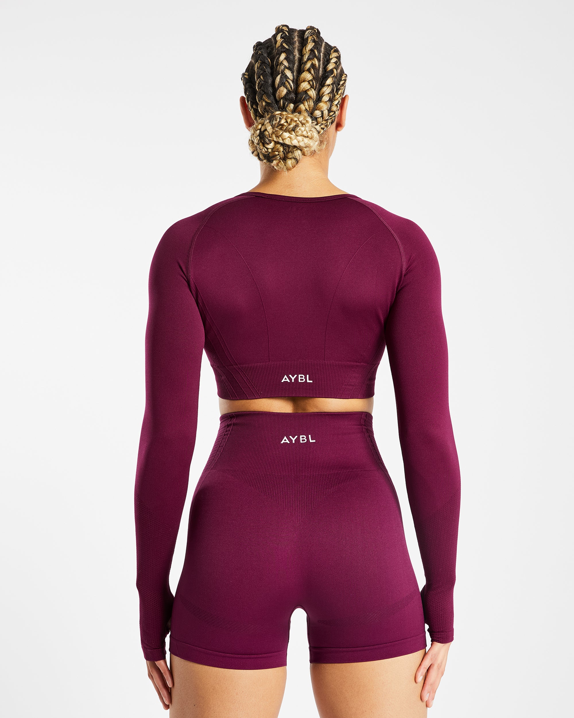 Balance V2 Seamless Long Sleeve Crop Top - Paars Wine