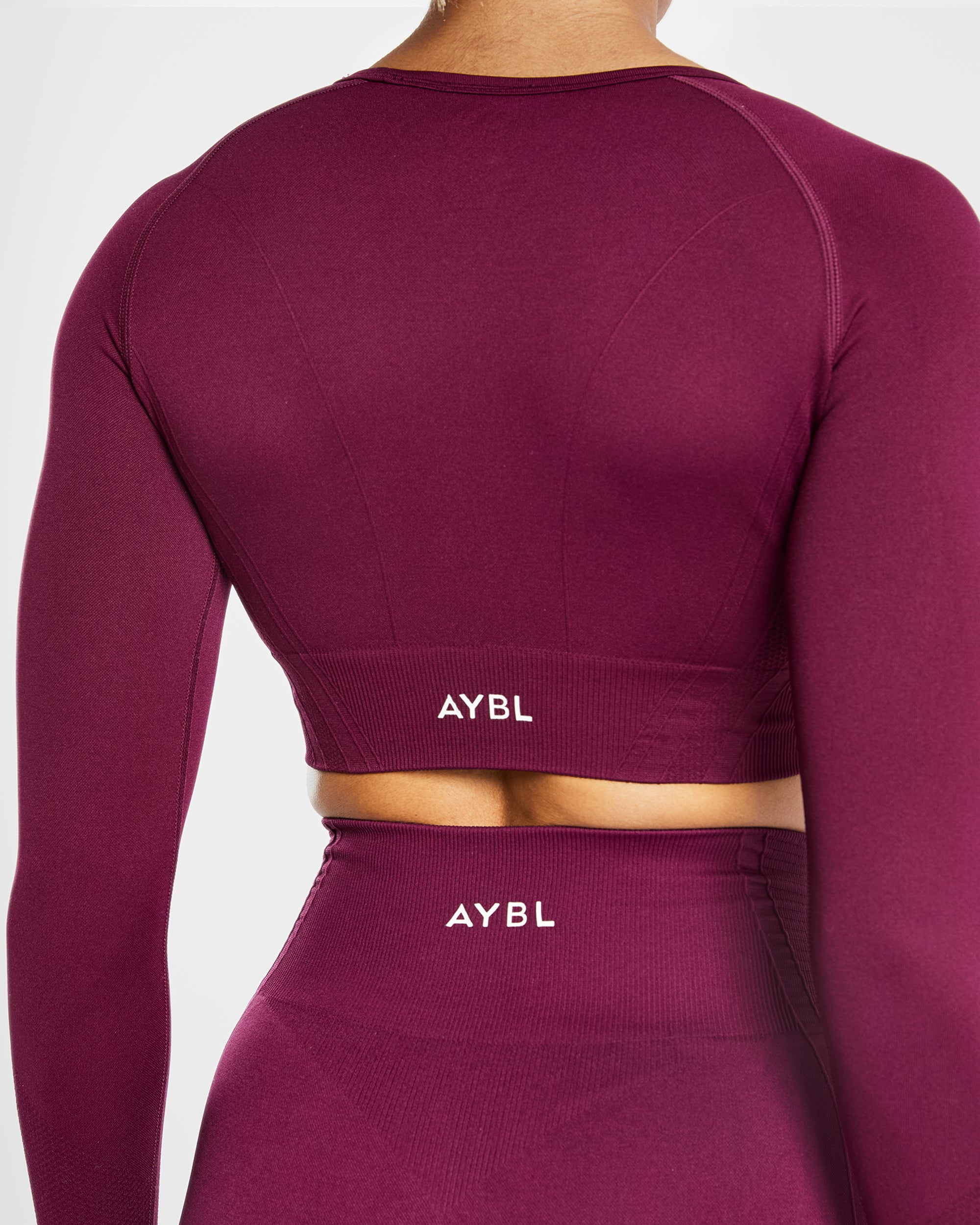 Balance V2 Seamless Long Sleeve Crop Top - Paars Wine