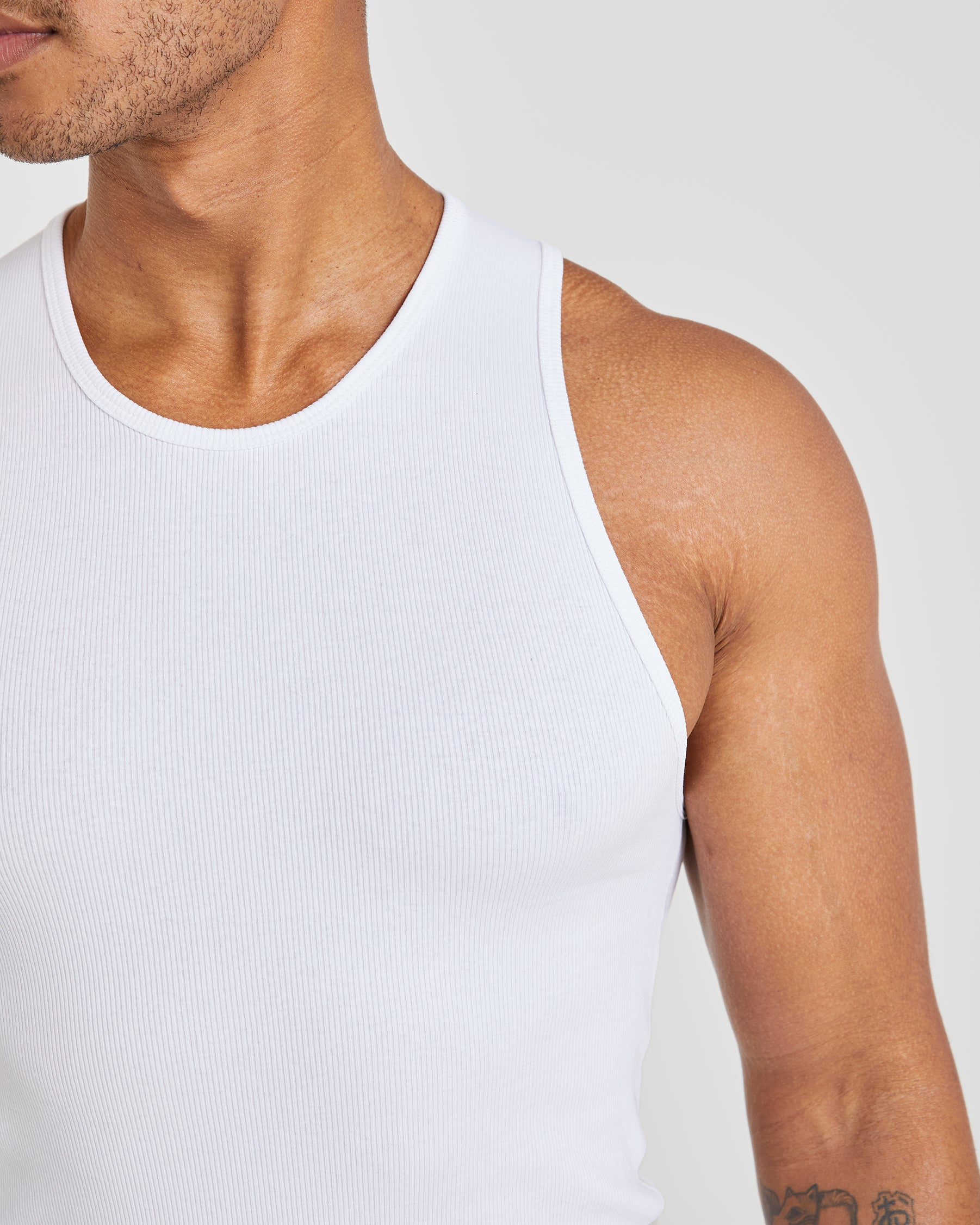 Essential Ribbed Tank - Wit