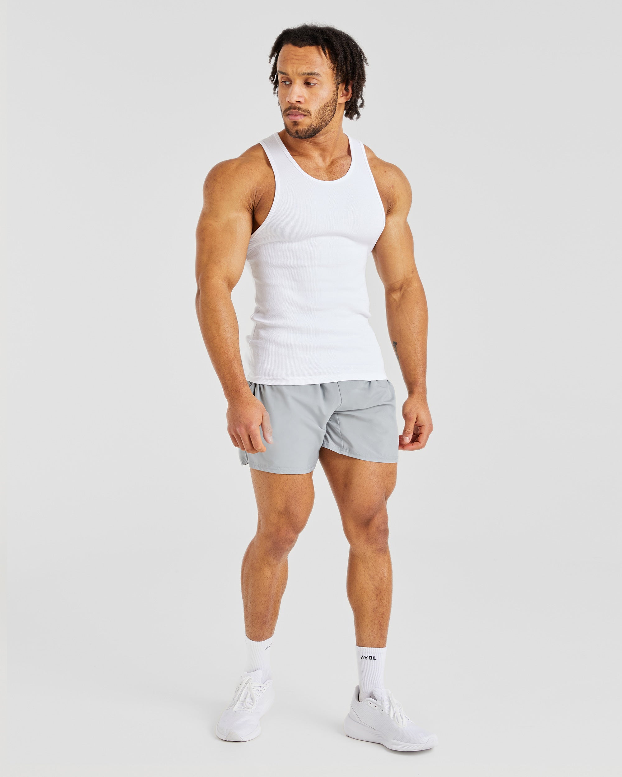 Muscle Ribbed Tank - Wit