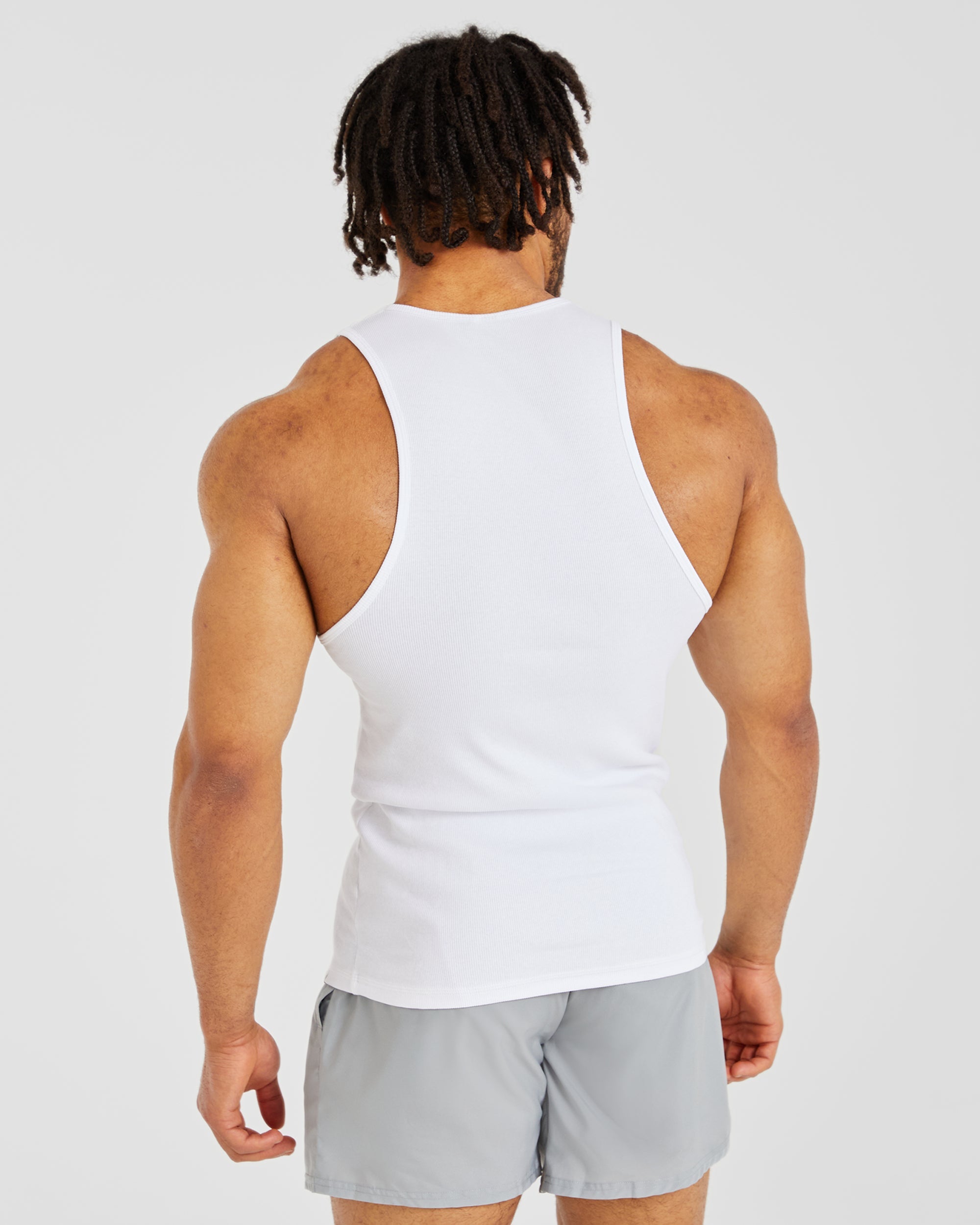 Muscle Ribbed Tank - Wit