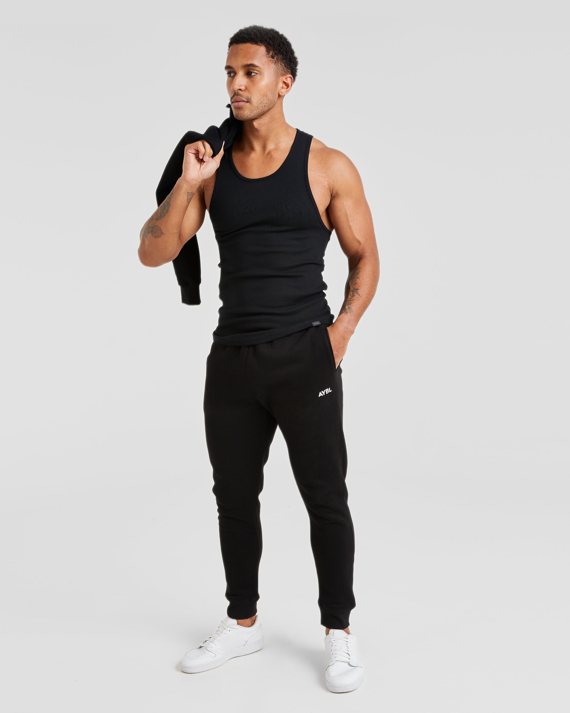 Muscle Ribbed Tank - Zwart