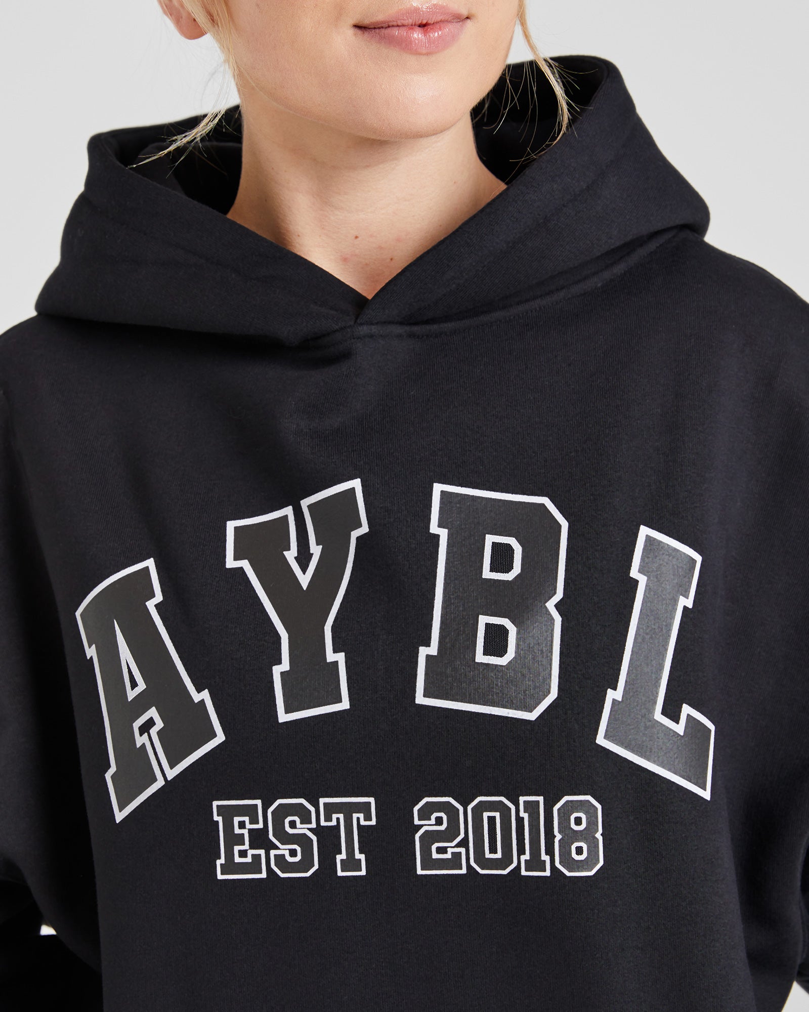Varsity Graphic Oversized Hoodie - Zwart