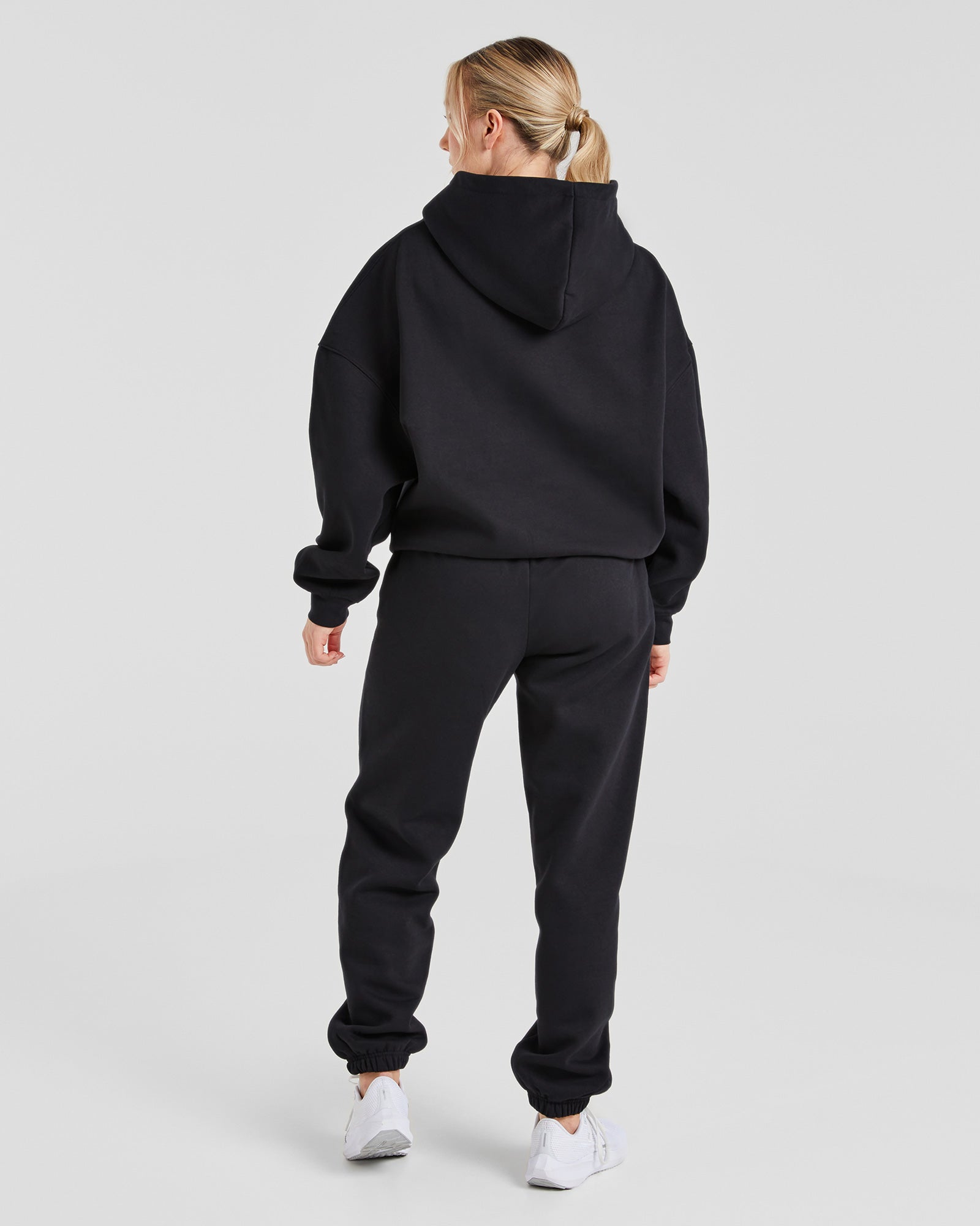 Varsity Graphic Oversized Hoodie - Zwart