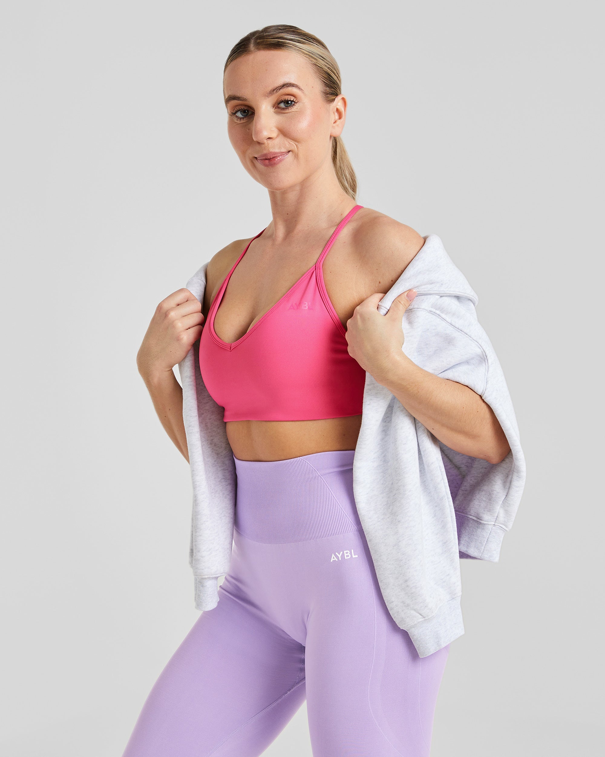 Essential Crossback Sports Bra - Warm Roze