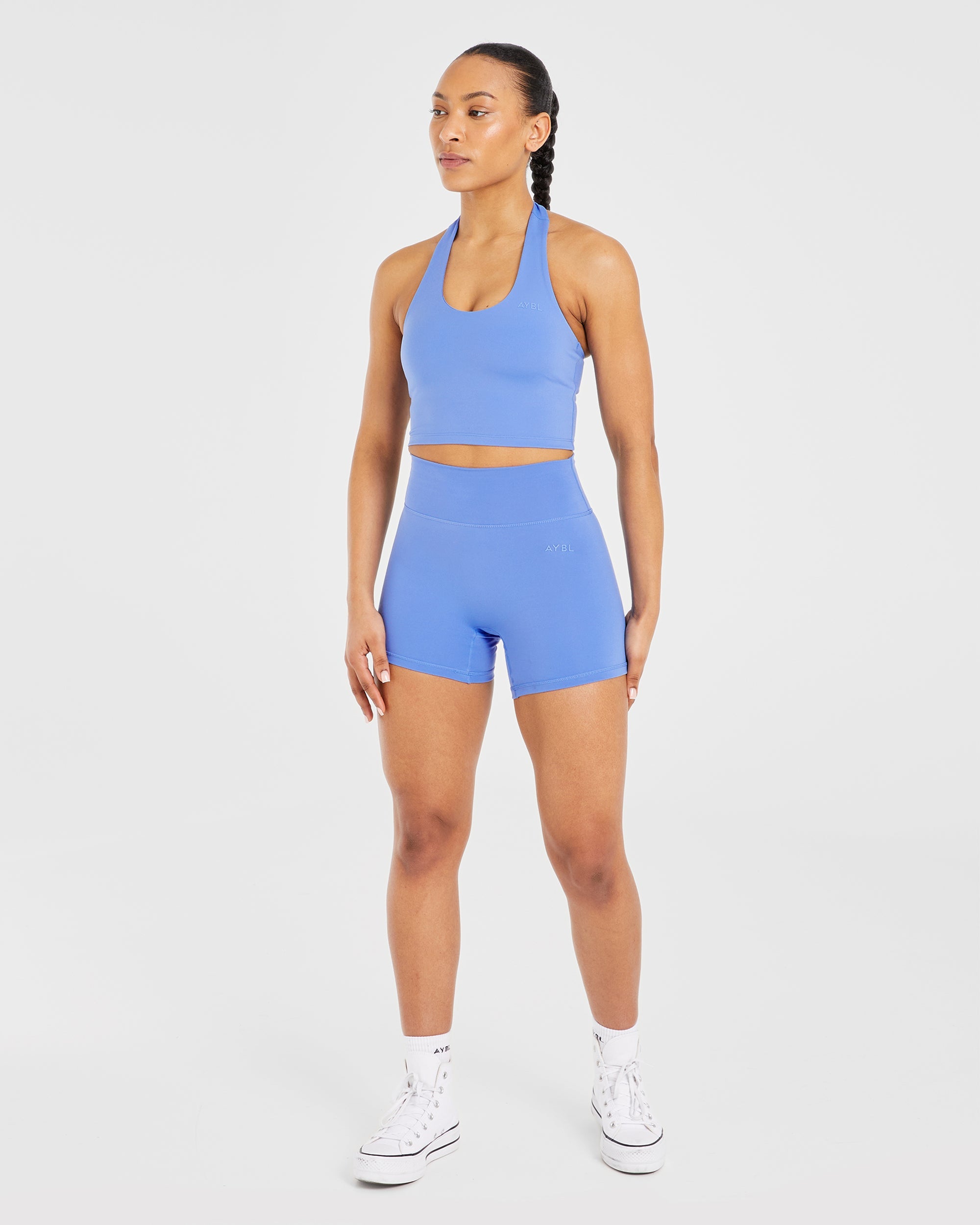 Staple Halterneck Crop Top - Cobalt Blauw