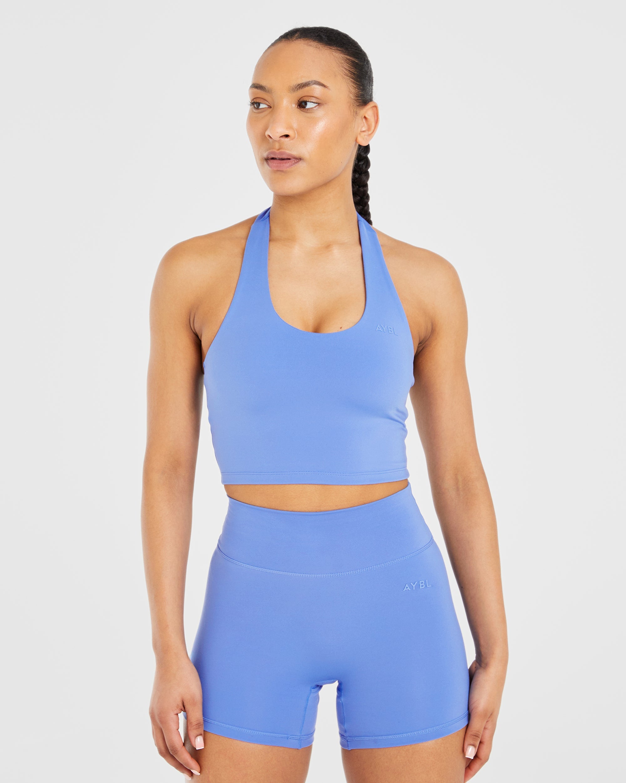 Staple Halterneck Crop Top - Cobalt Blauw