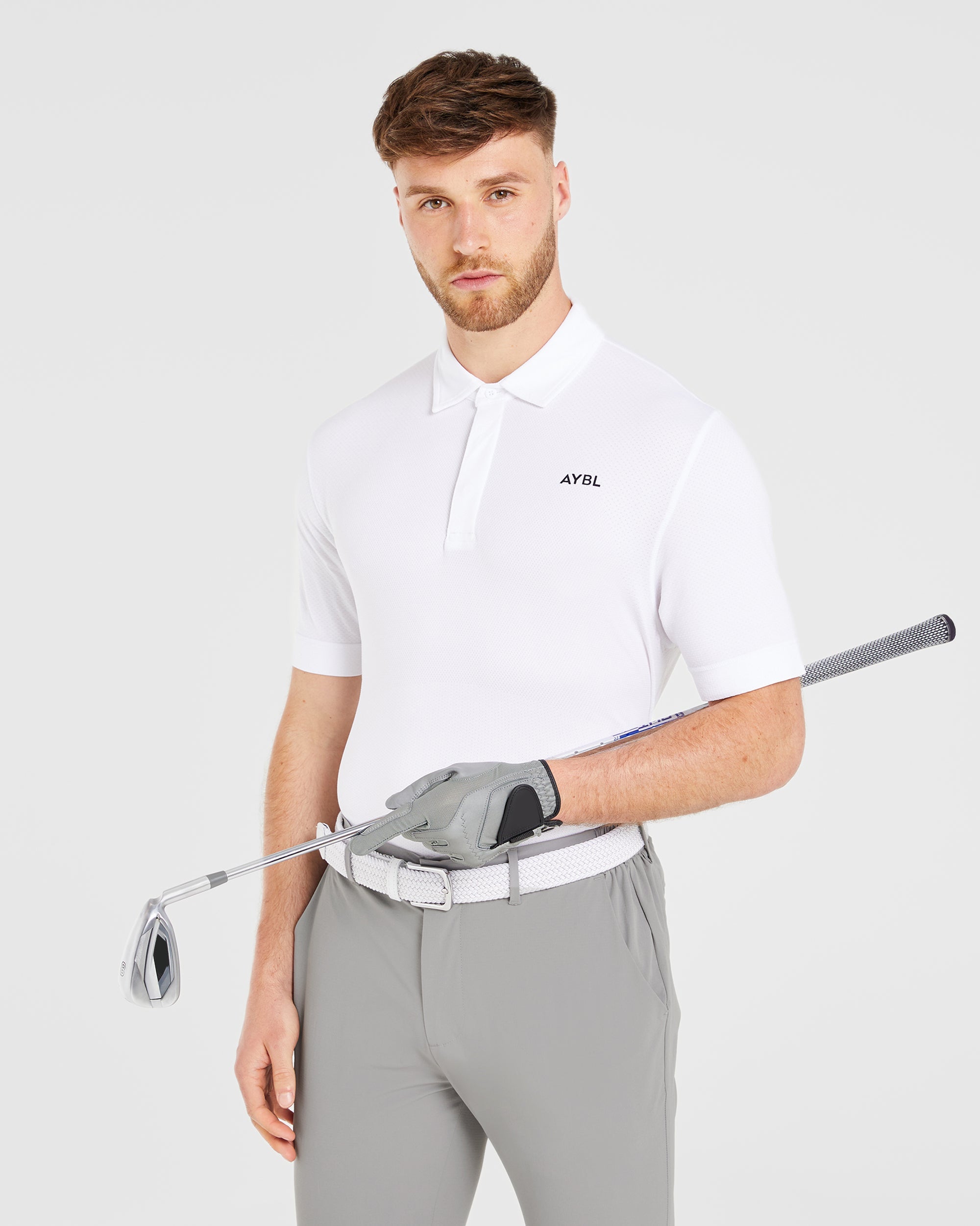 Performance Seamless Polo Shirt - Wit