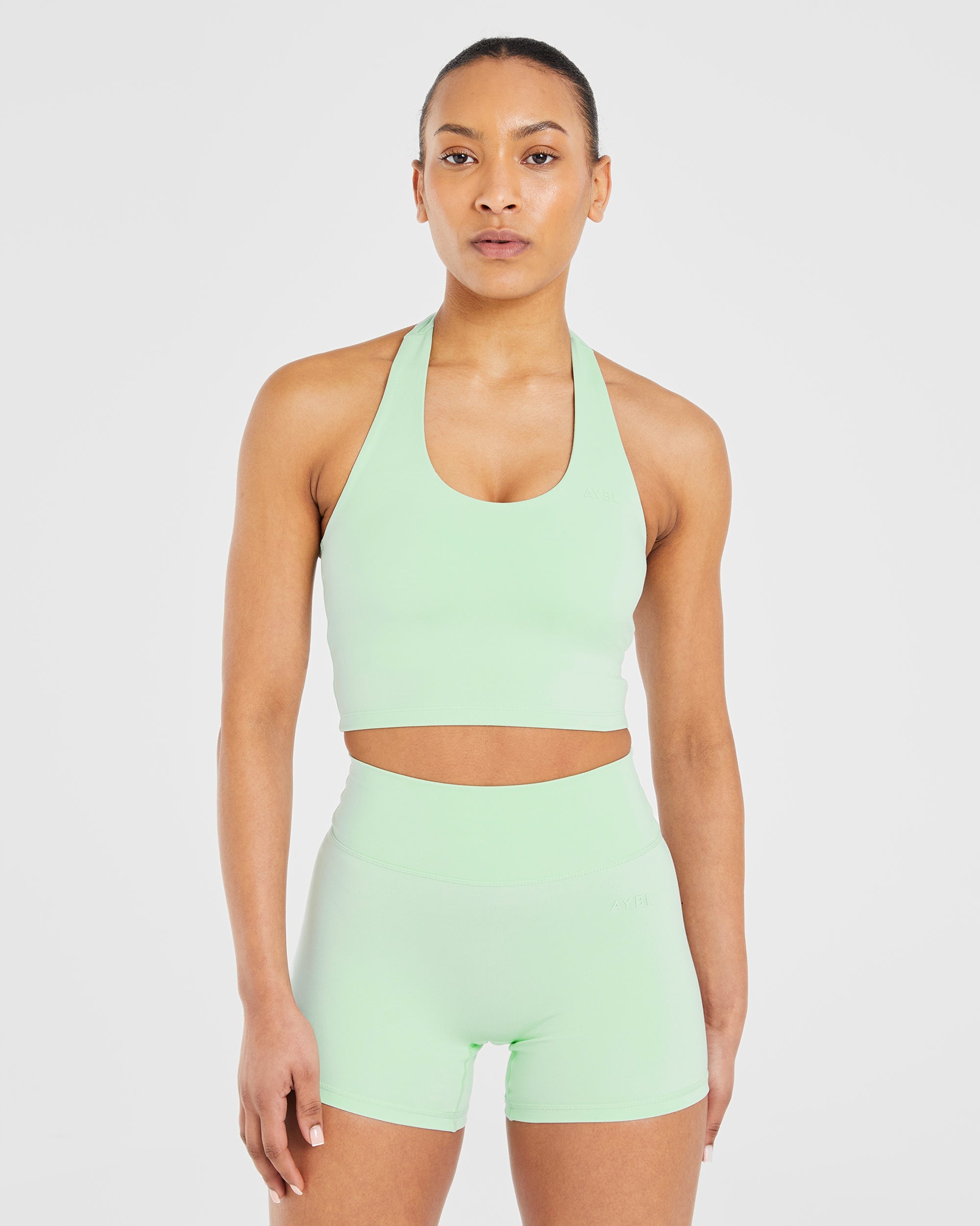 Staple Halterneck Crop Top - Mint Groen