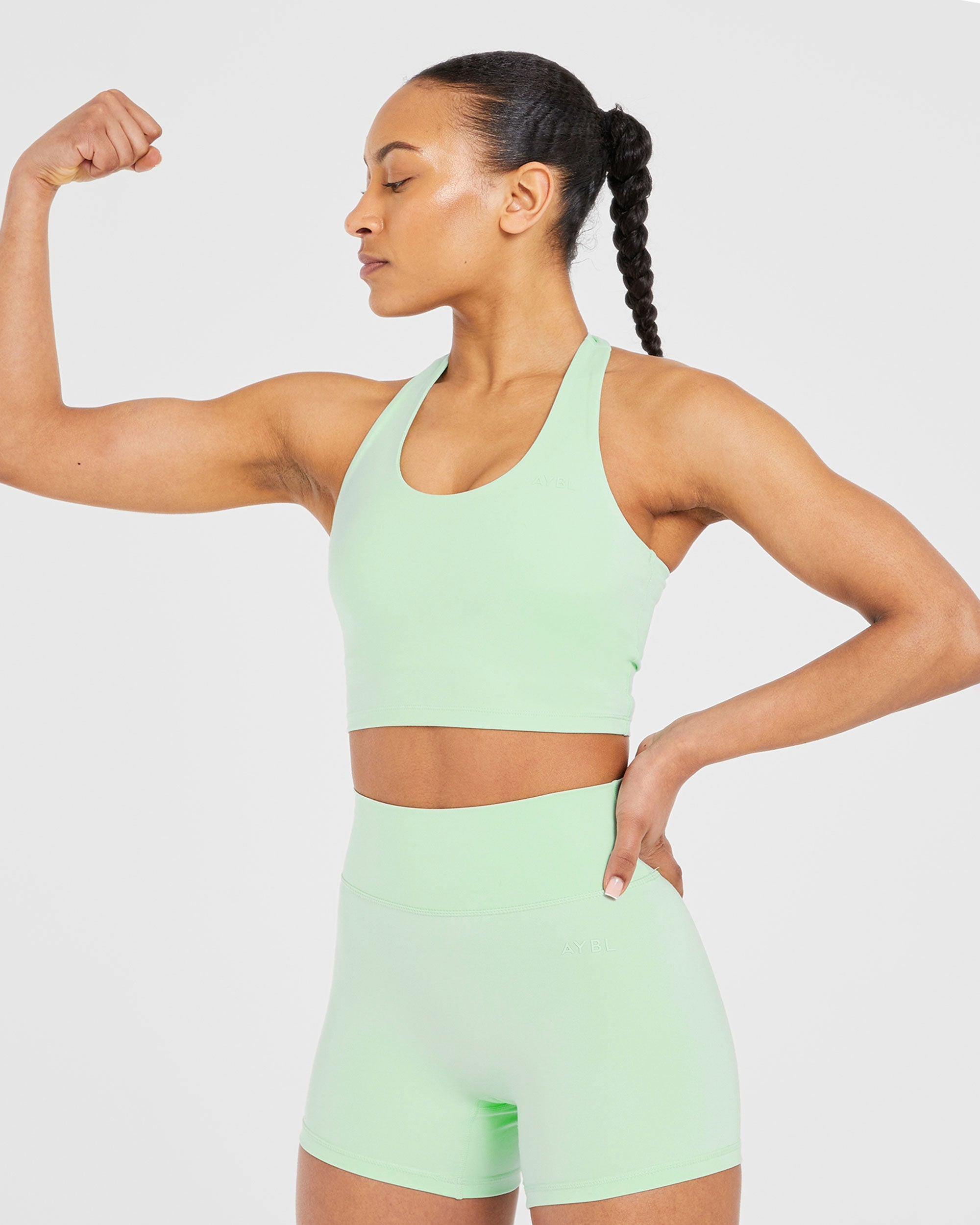 Staple Halterneck Crop Top - Mint Groen