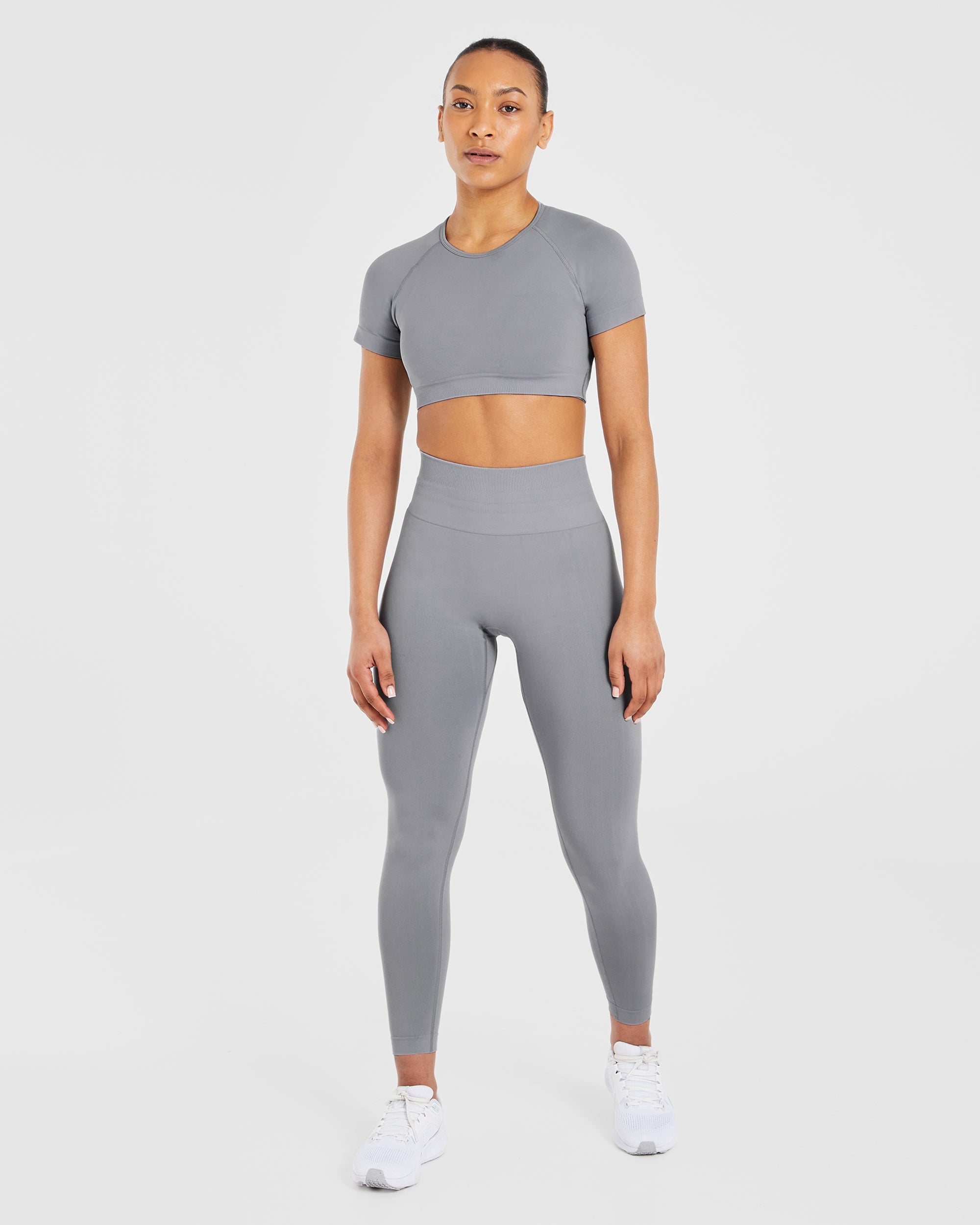 Power Seamless Crop Top - Grijs