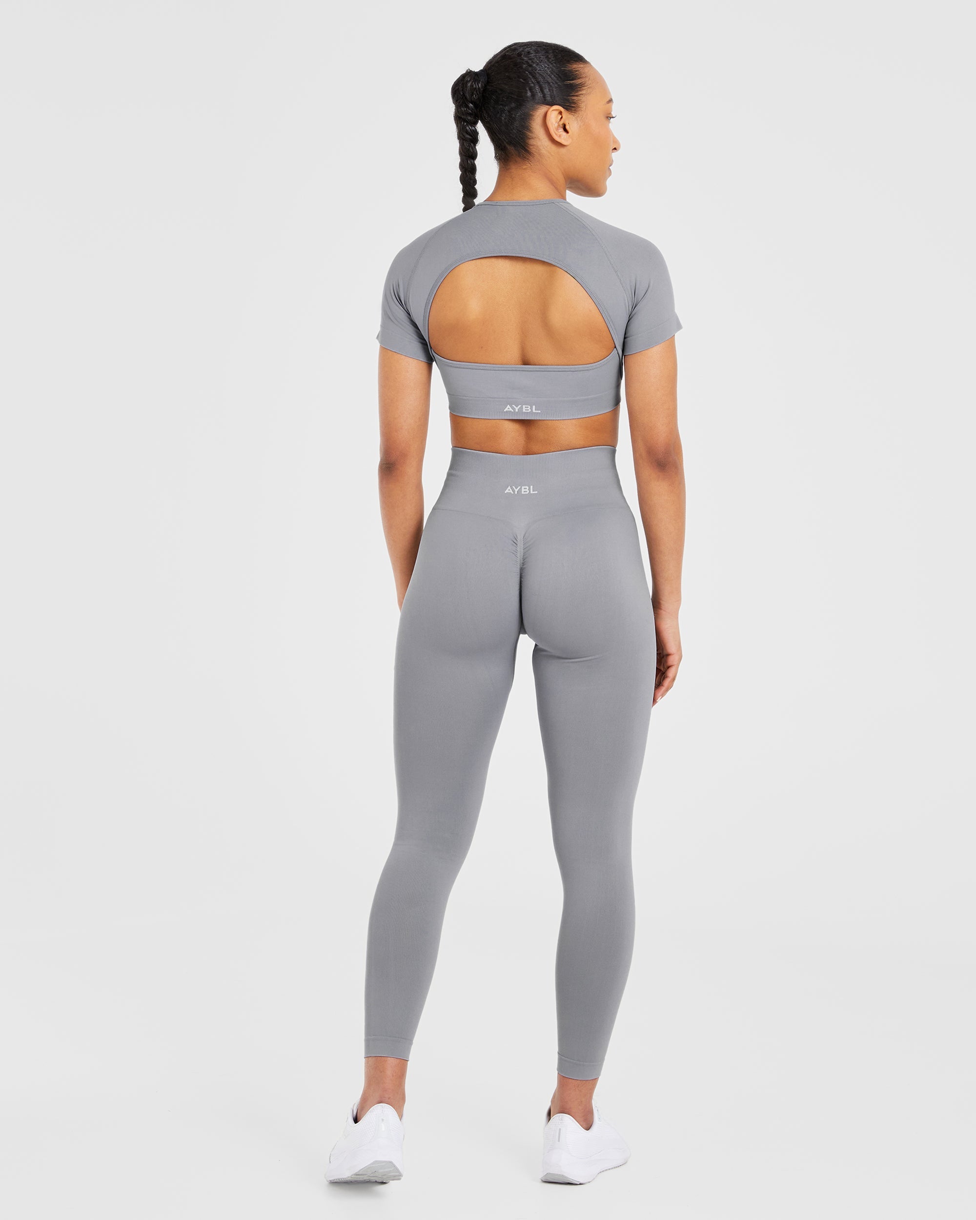 Power Seamless Crop Top - Grijs