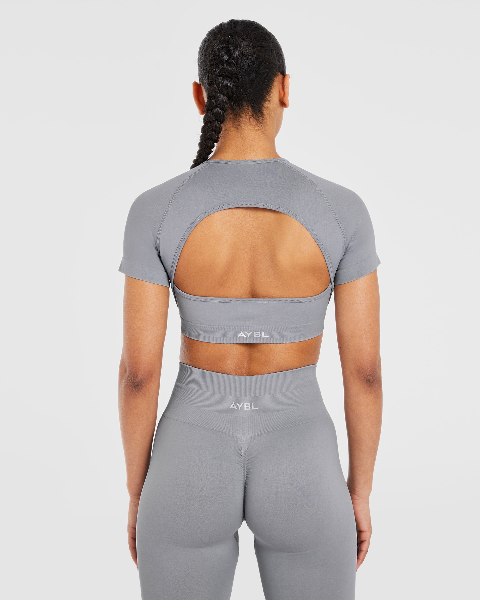 Power Seamless Crop Top - Grijs