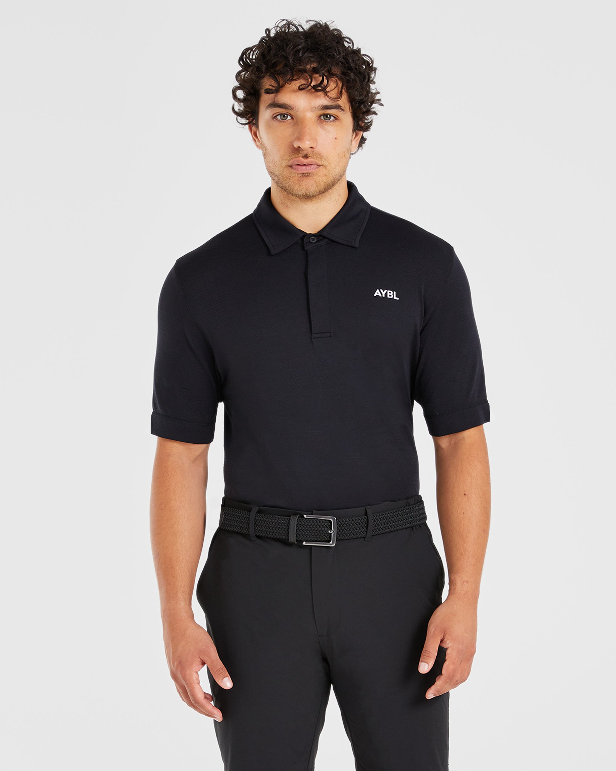 Performance Seamless Polo Shirt - Zwart