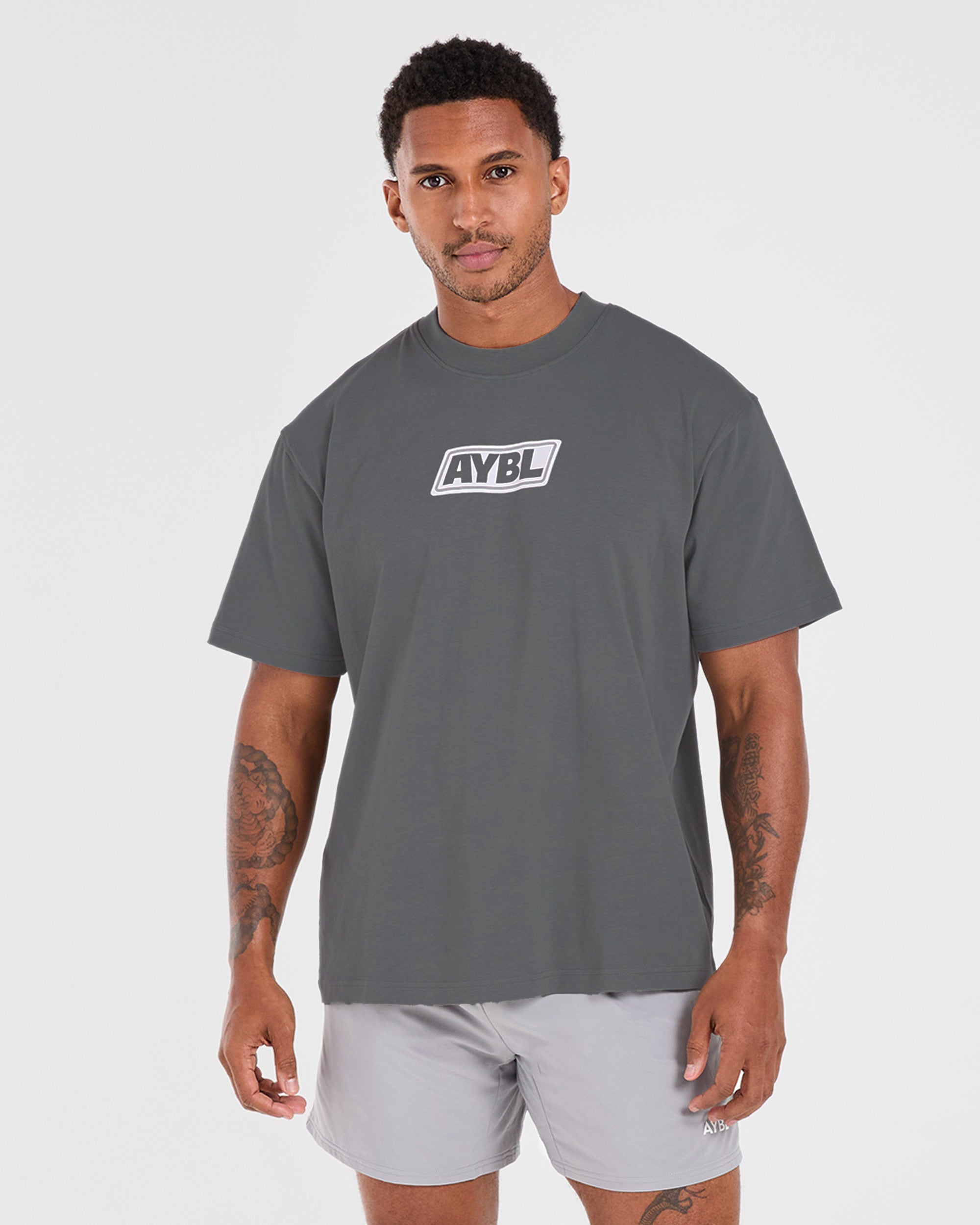 Retro Oversized T Shirt - Steel