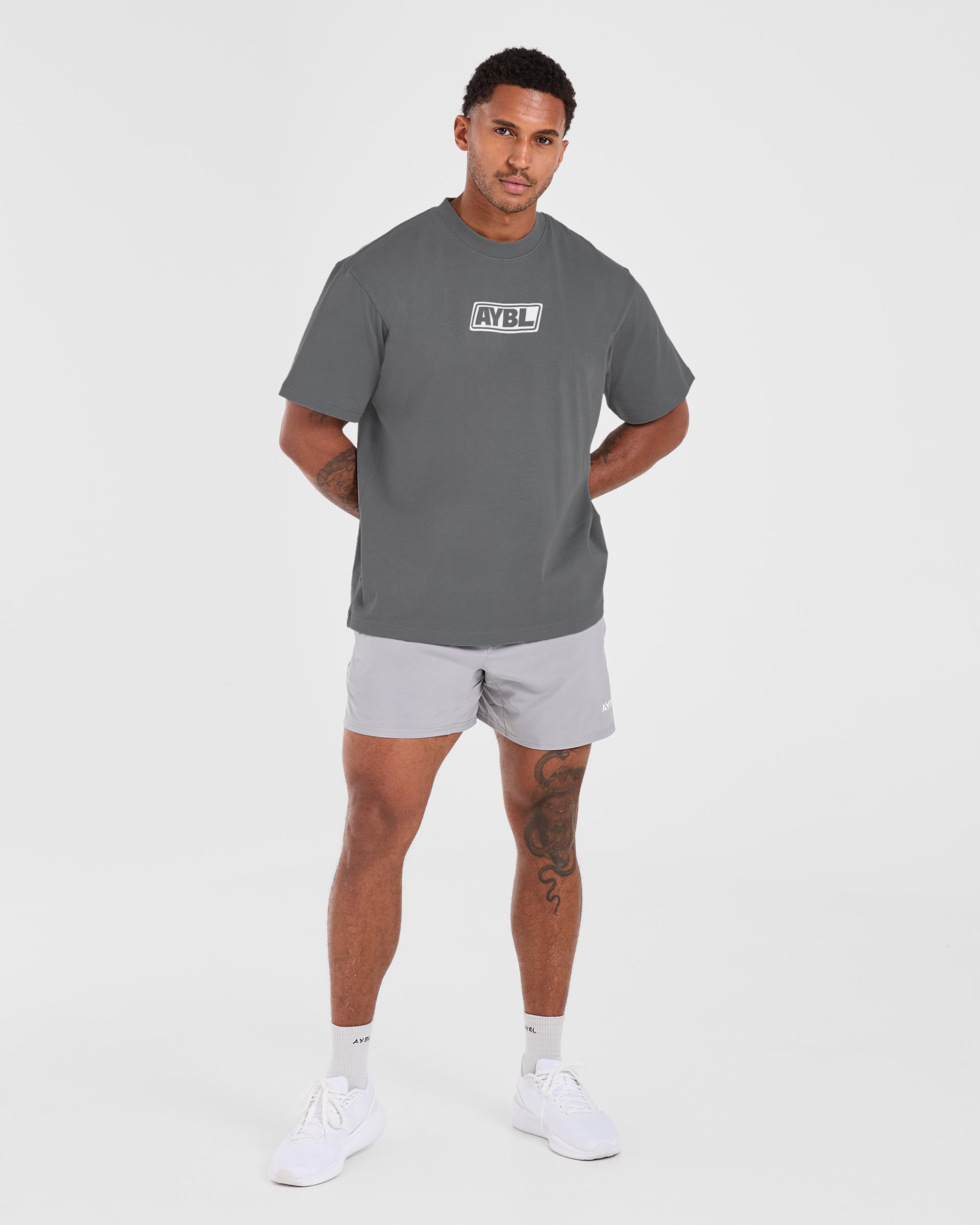 Retro Oversized T Shirt - Steel