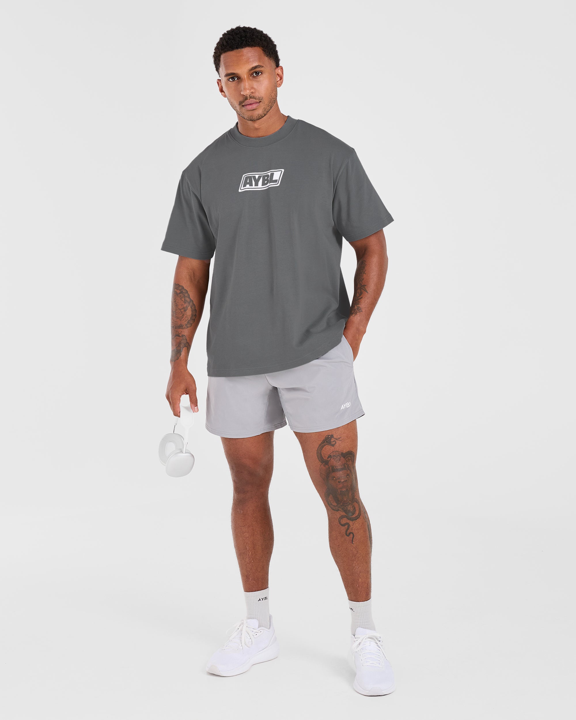 Retro Oversized T Shirt - Steel